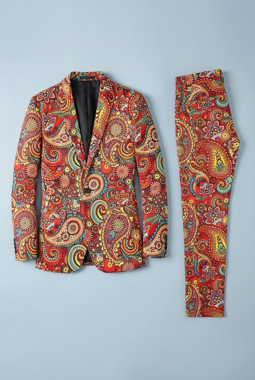 Men's Colourful Statement Suit Ensemble