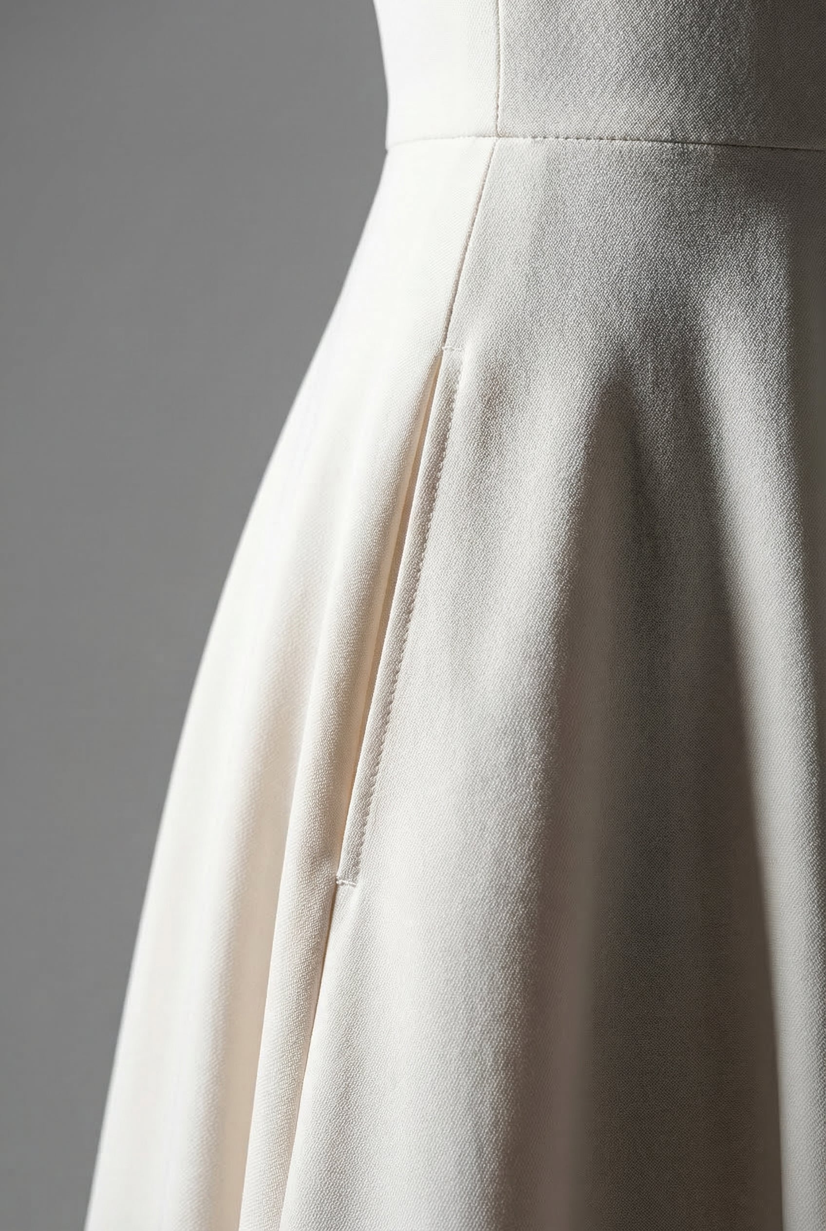 Women’s Elegant White Wedding Guest A-Line Flared Midi Dress