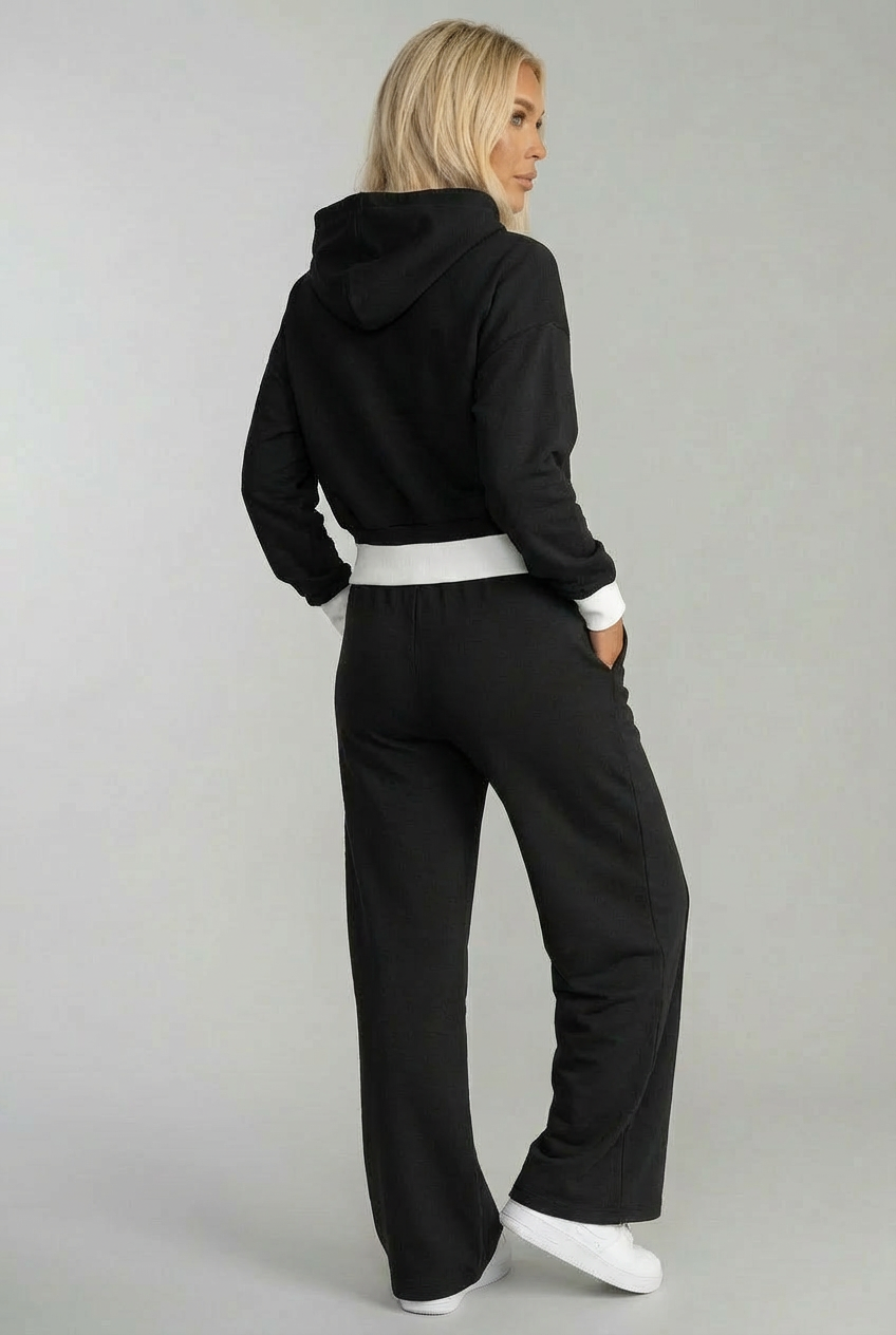 Women’s Relaxed Wide Leg Casual Two Piece Tracksuit Set
