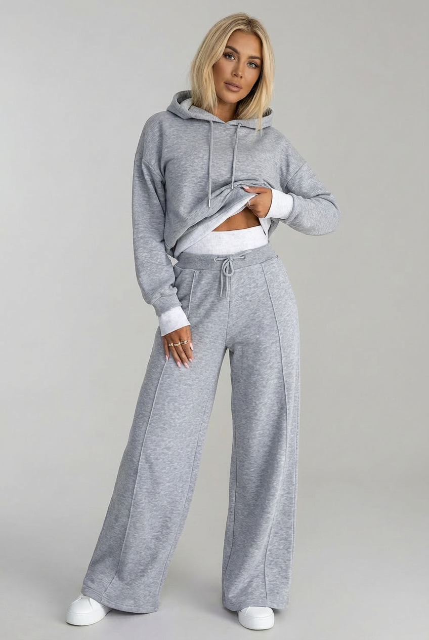 Women’s Relaxed Wide Leg Casual Two Piece Tracksuit Set