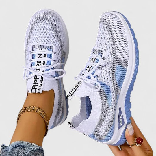 Mesh Knit Cushioned Lace-Up Trainers Women