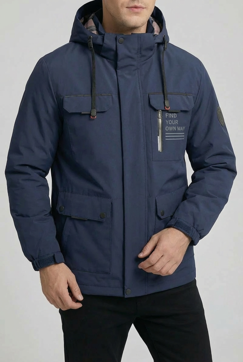 Men’s Waterproof Lightweight Hooded Rain Jacket