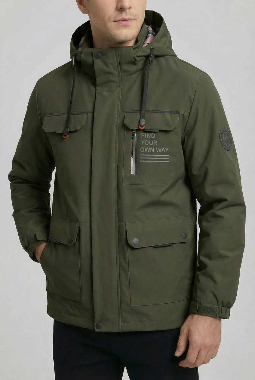Men’s Waterproof Lightweight Hooded Rain Jacket