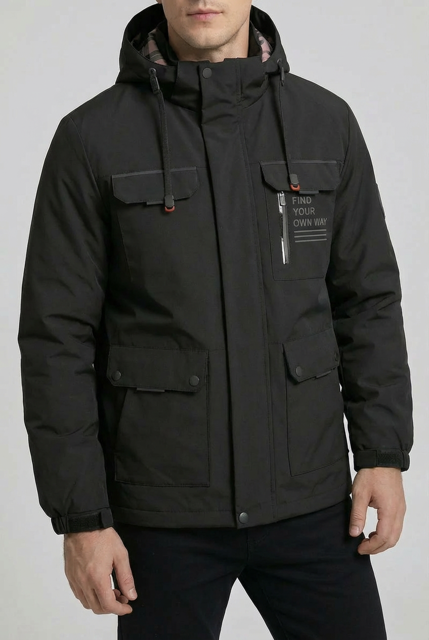 Men’s Waterproof Lightweight Hooded Rain Jacket