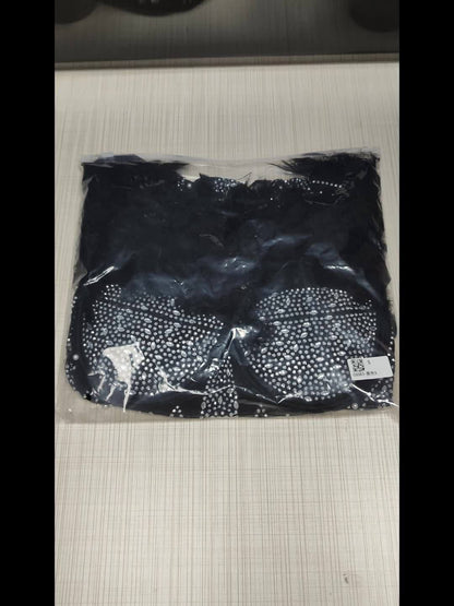 Women's Sparkling Black Rhinestone Romper