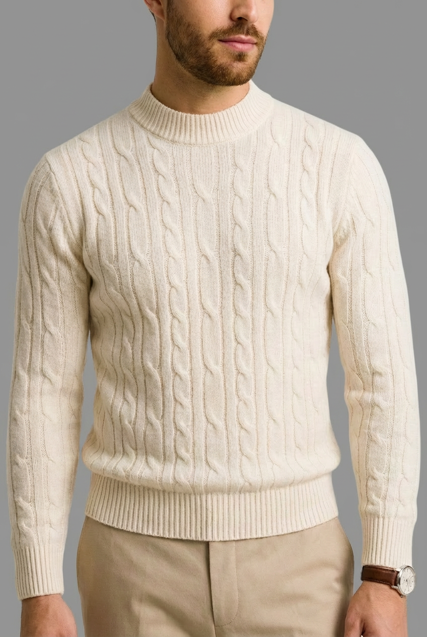 Men’s Cable Knit Crewneck Sweater