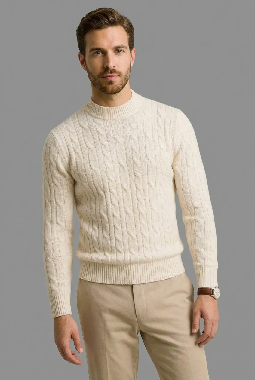 Men’s Cable Knit Crewneck Sweater