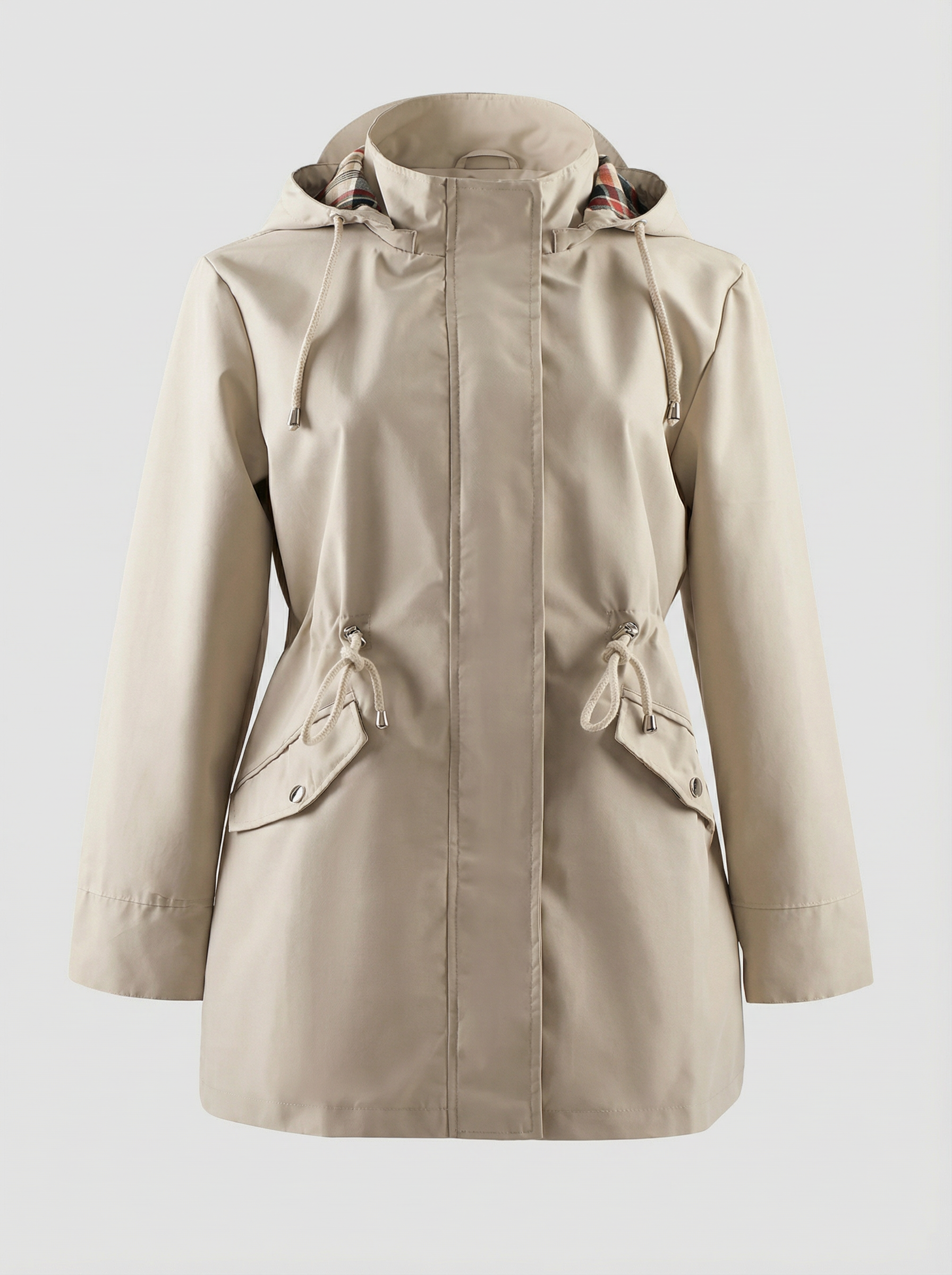 women's hooded zip coat