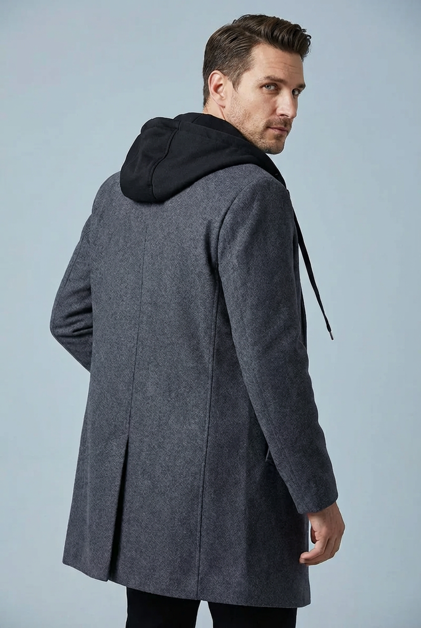 Men's Elegant Warm Fleece Lining Long Coat
