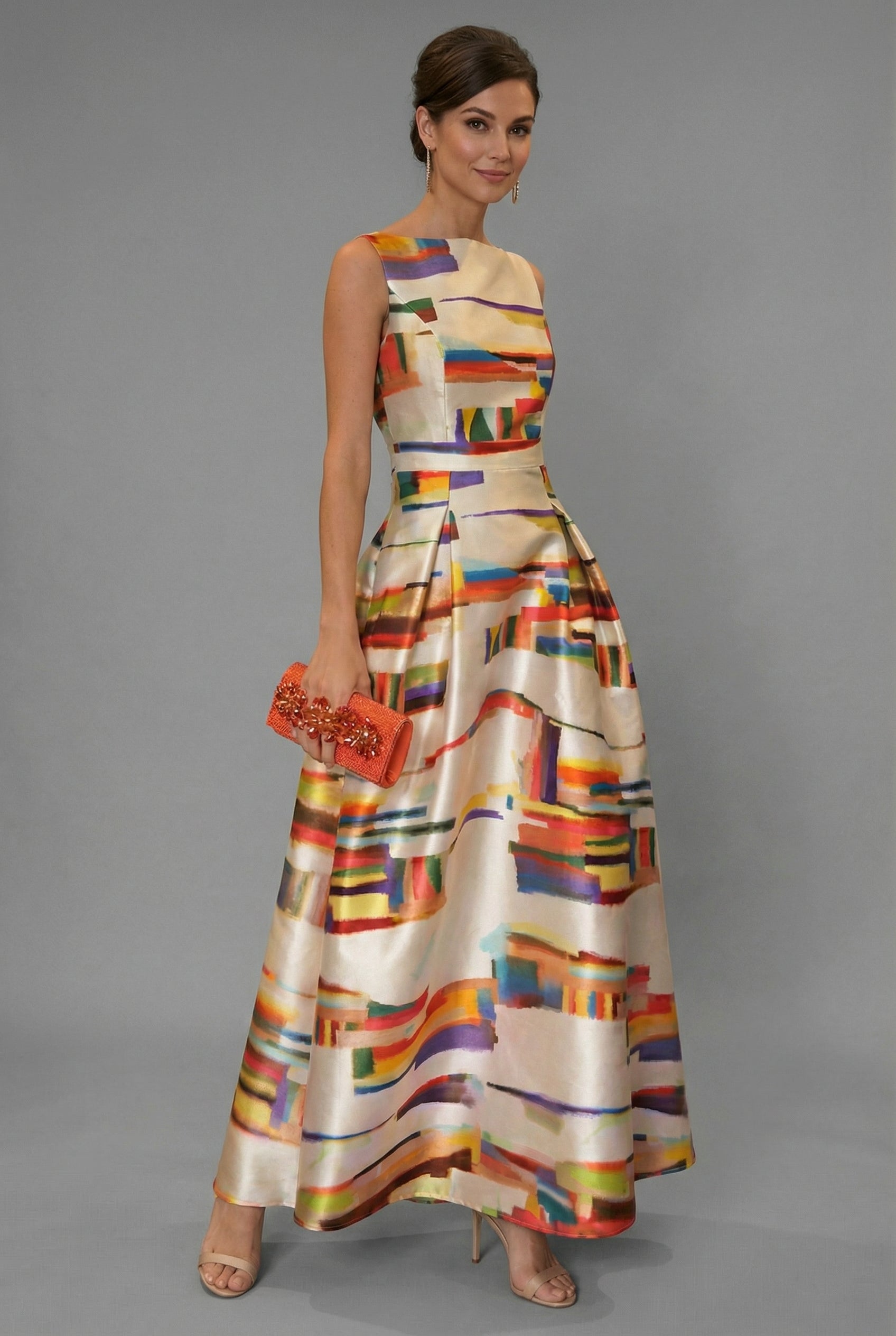 Women's Striking Geometric Print Maxi Dress