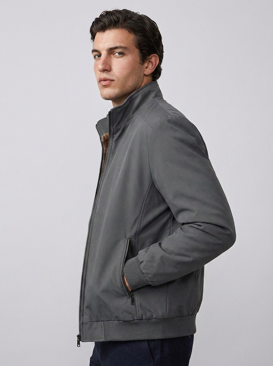 Men’s Lightweight Fleece Lining Bomber Jacket