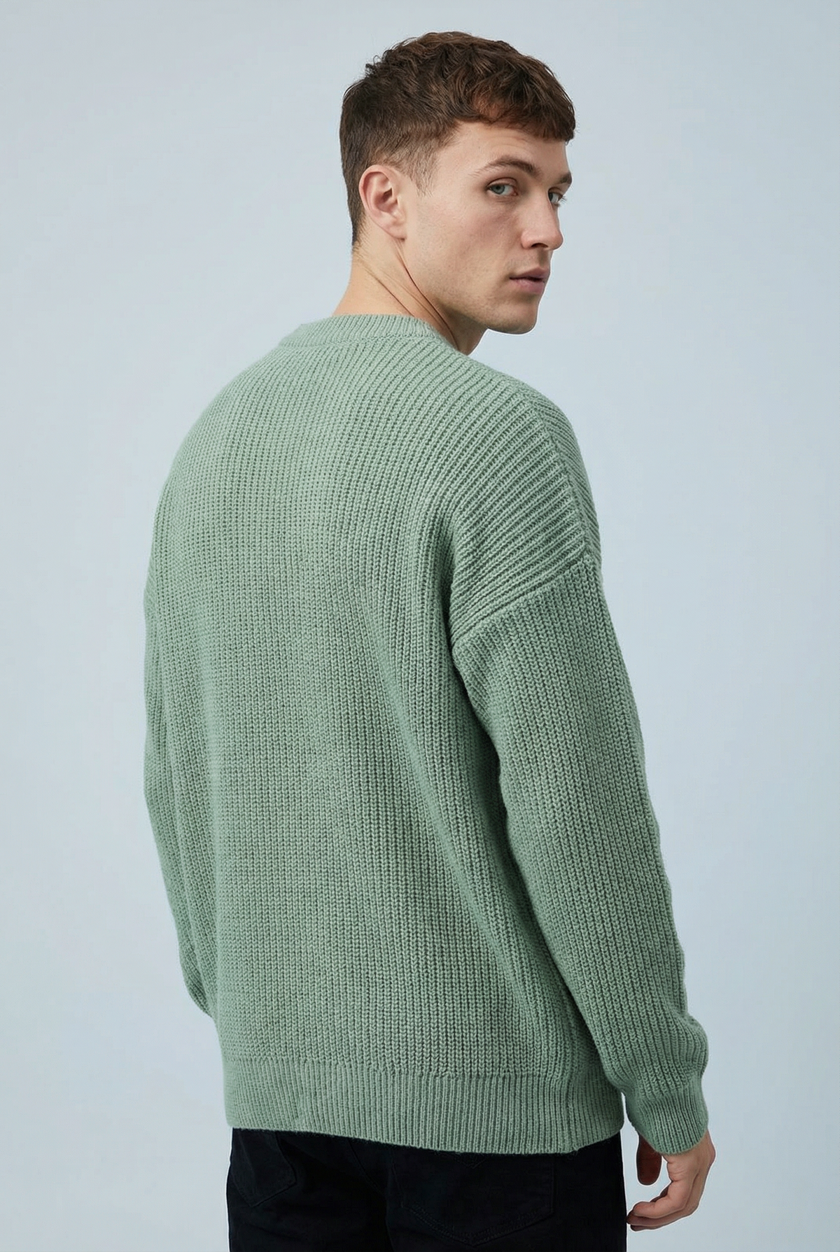 Men's Minimalist Relaxed Rib Crew Neck Sweater