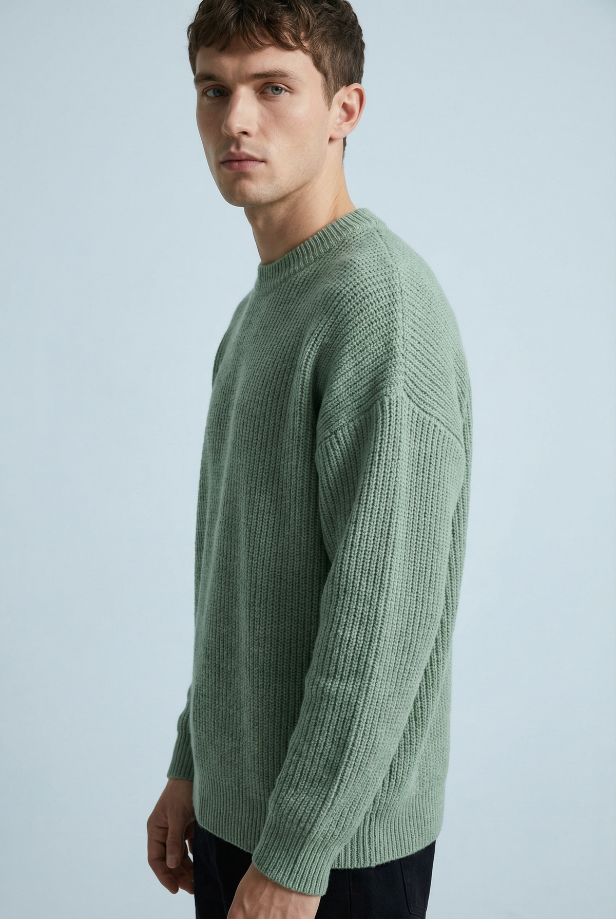 Men's Minimalist Relaxed Rib Crew Neck Sweater