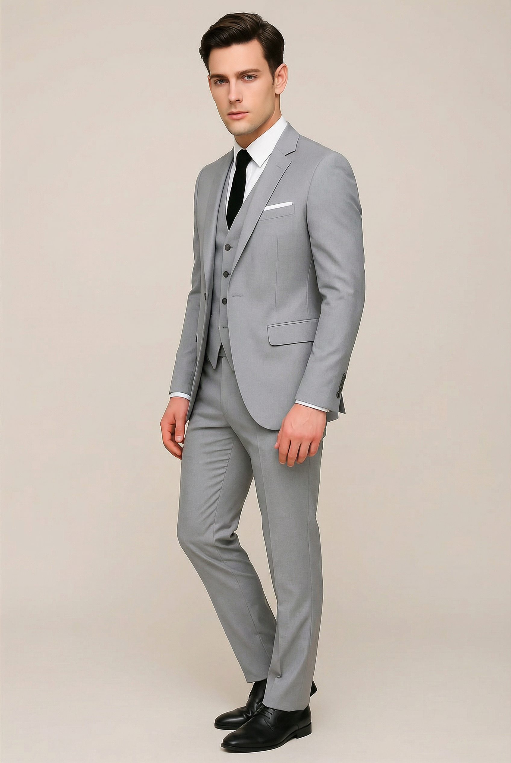 Men’s 3-Piece Slim Fit Suit – Tailored Single Breasted Formal Set