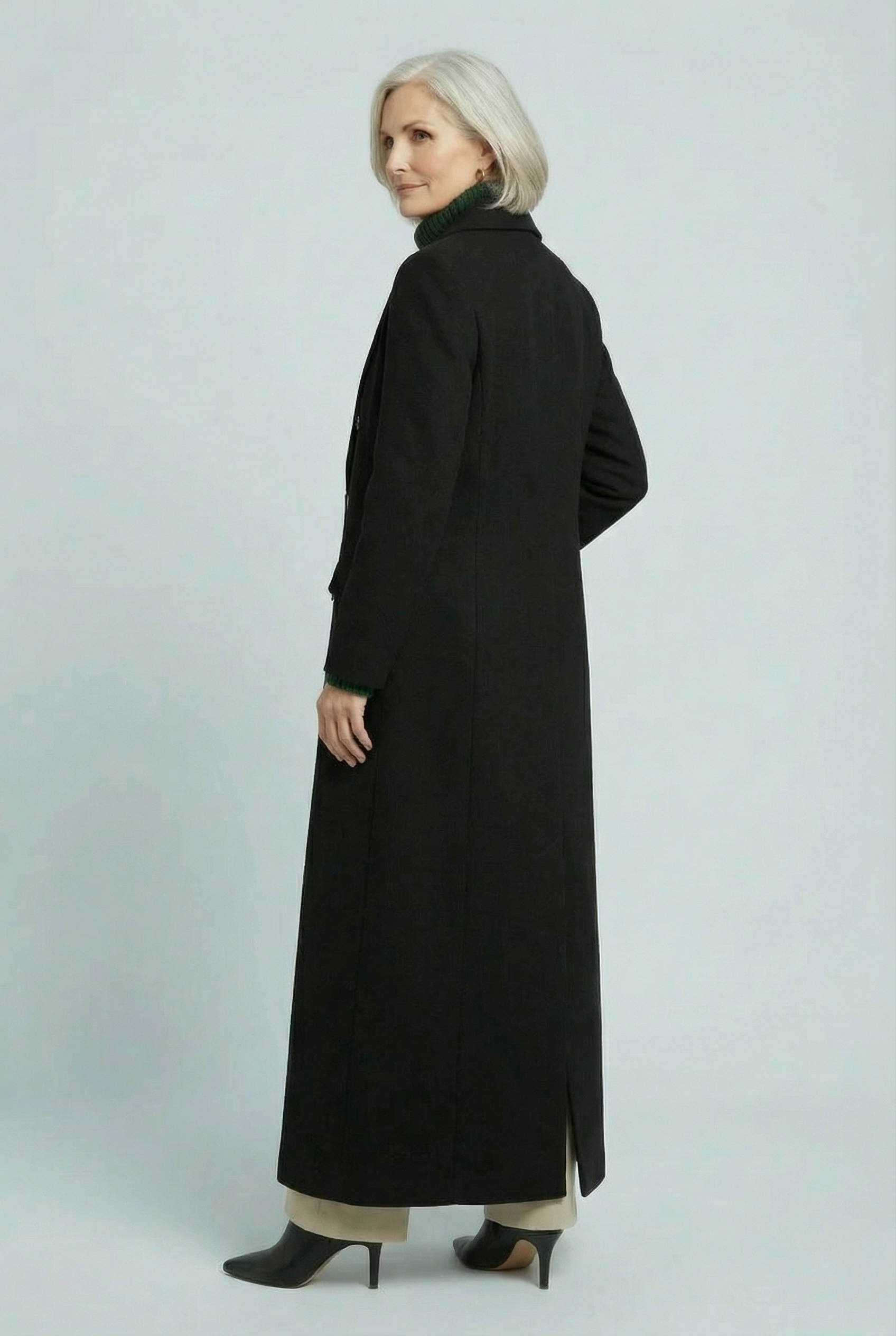 Women’s Chic Longline Elegant Wool Style Coat