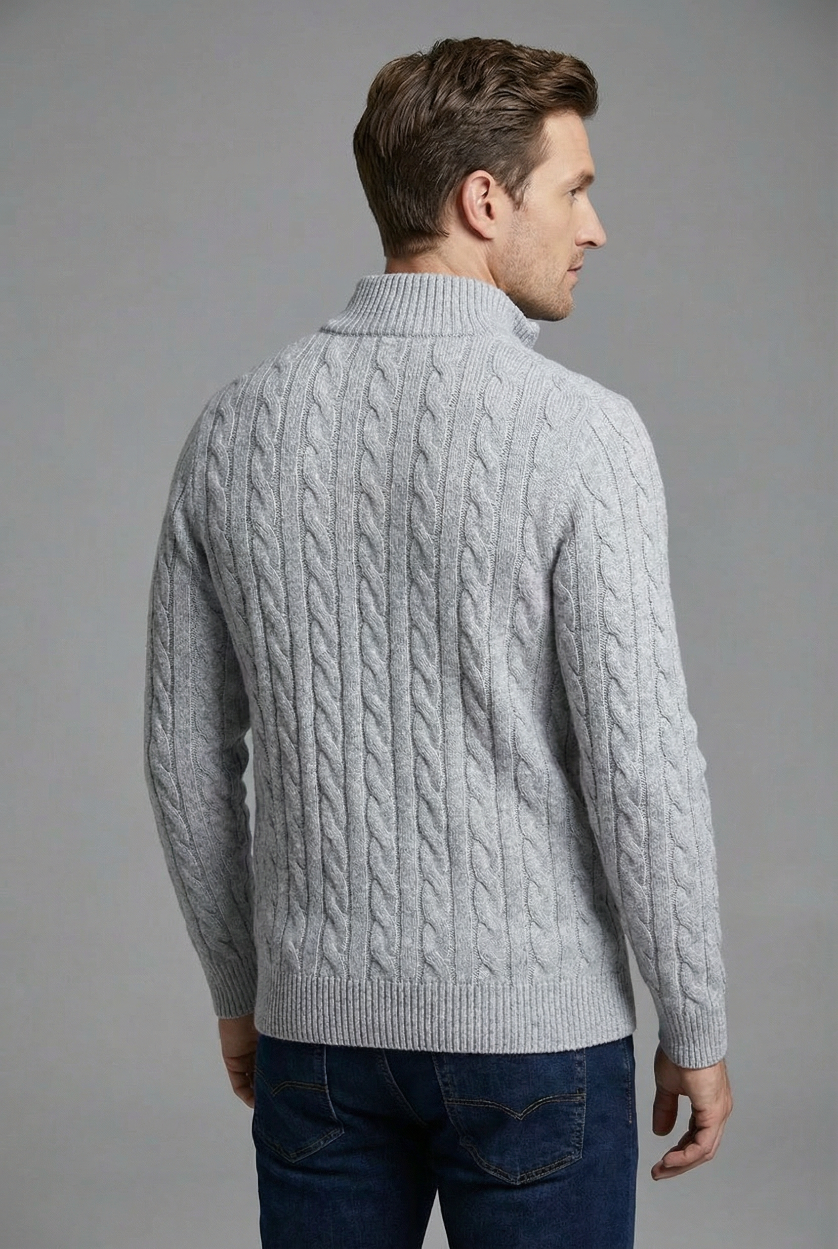 Men’s Tailored Half Zip Knit Sweater Old Money Style