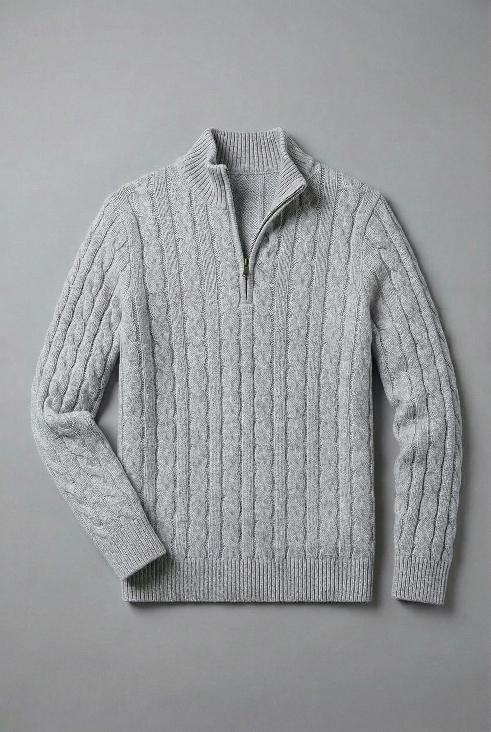 Men’s Tailored Half Zip Knit Sweater Old Money Style