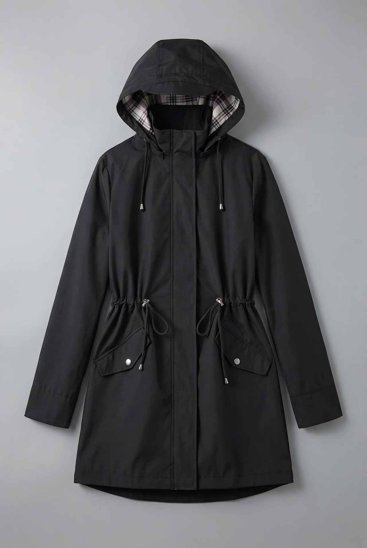 Women’s Hooded Zip-Up Trench Coat