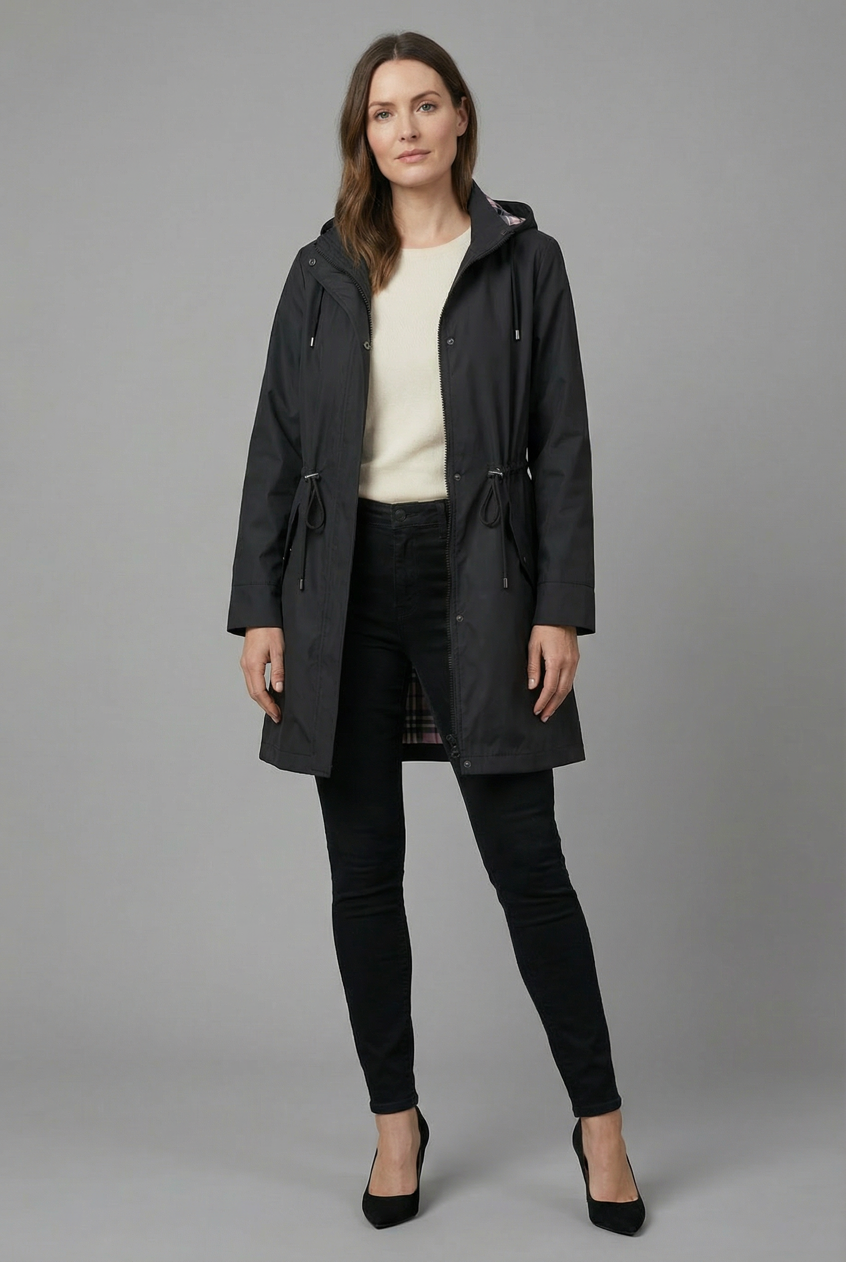Women’s Hooded Zip-Up Trench Coat