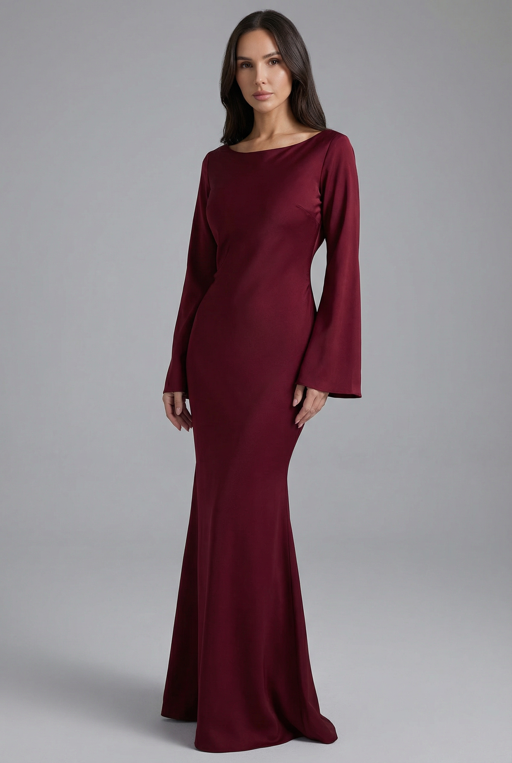 Women’s Elegant Long Sleeve Maxi Dress – Sophisticated Occasion Gown
