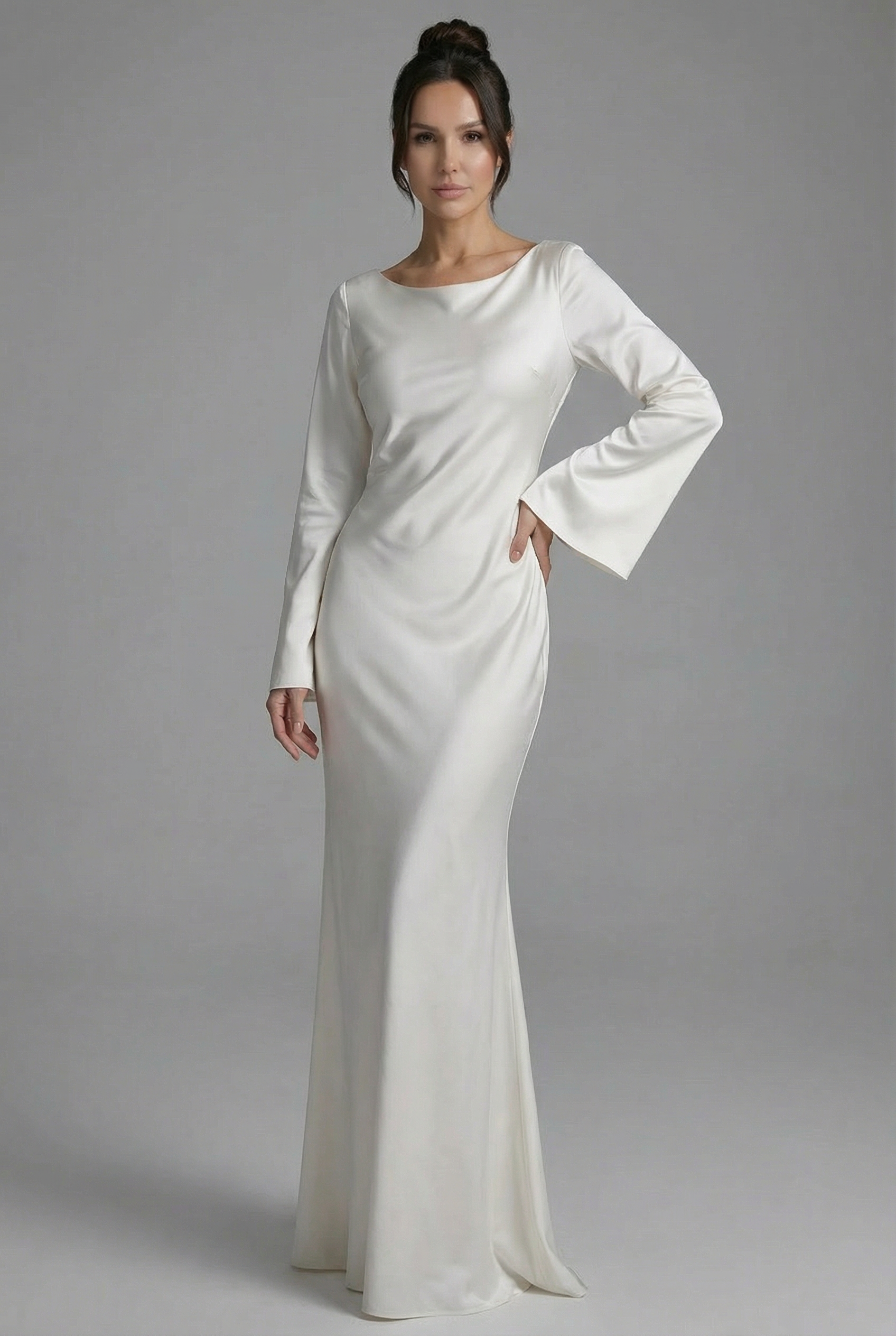 Women’s Elegant Long Sleeve Maxi Dress – Sophisticated Occasion Gown