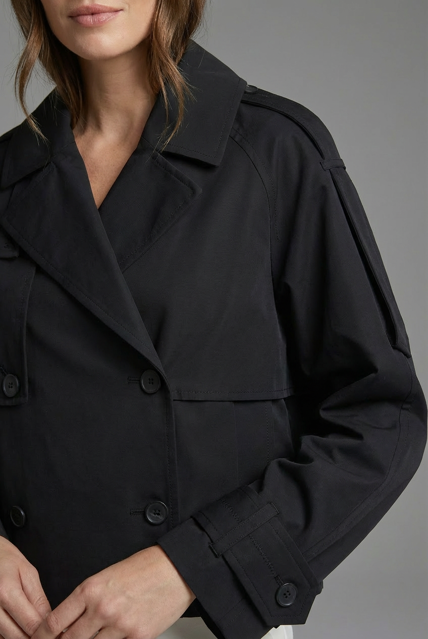 Women’s Cropped Trench Coat Lightweight Outerwear