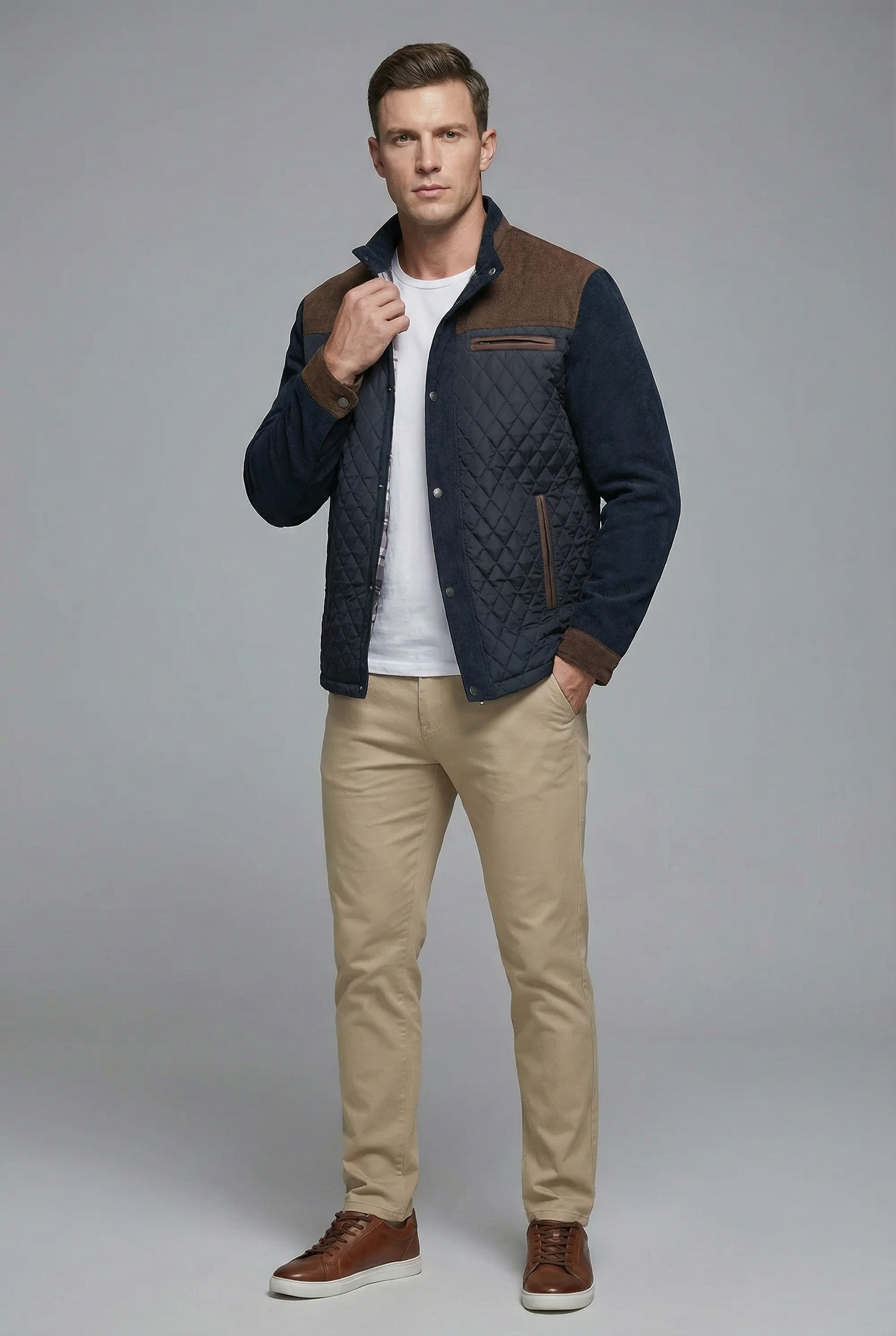 Men’s Spring Jacket Lightweight Quilted Casual Outerwear