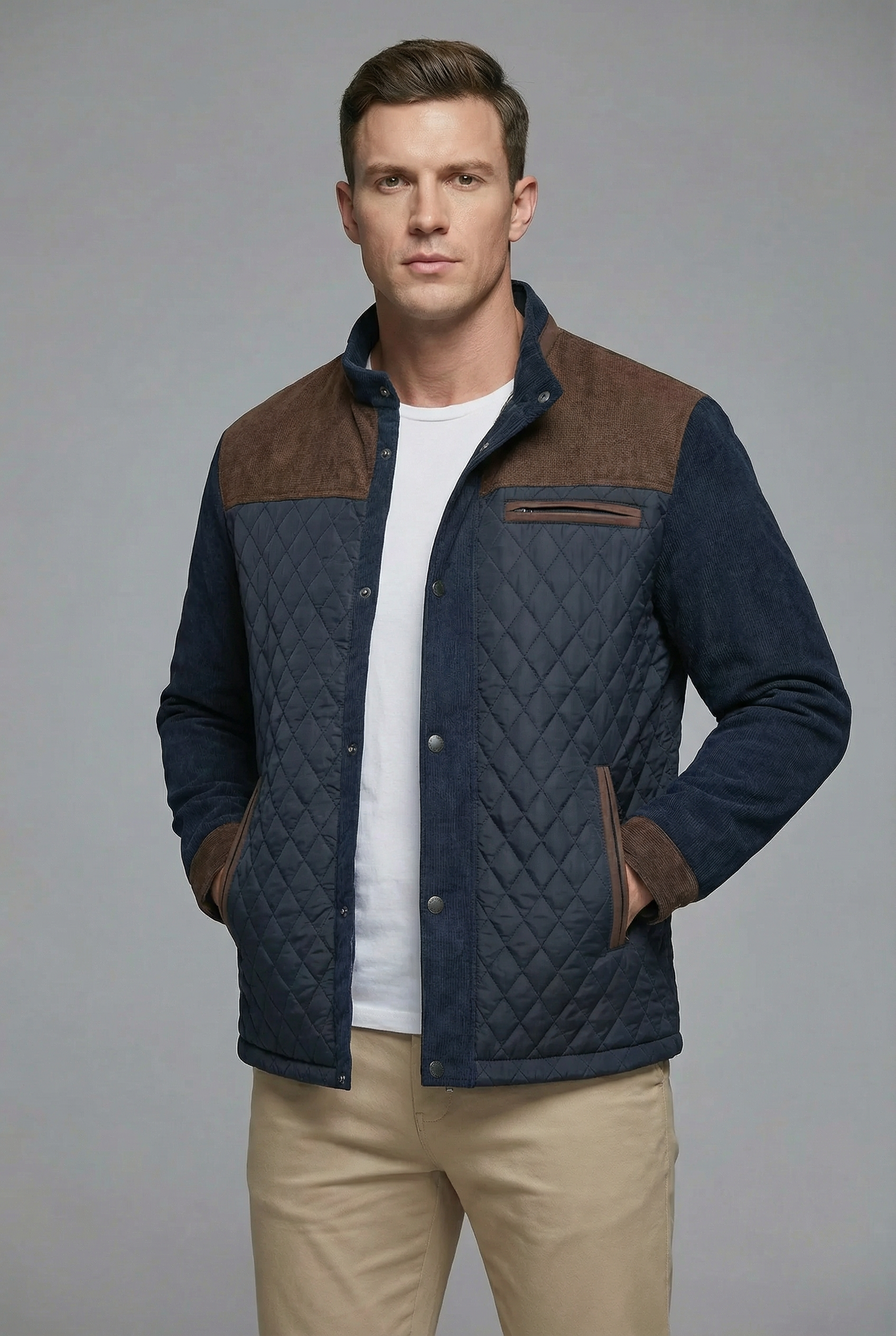 Men’s Spring Jacket Lightweight Quilted Casual Outerwear