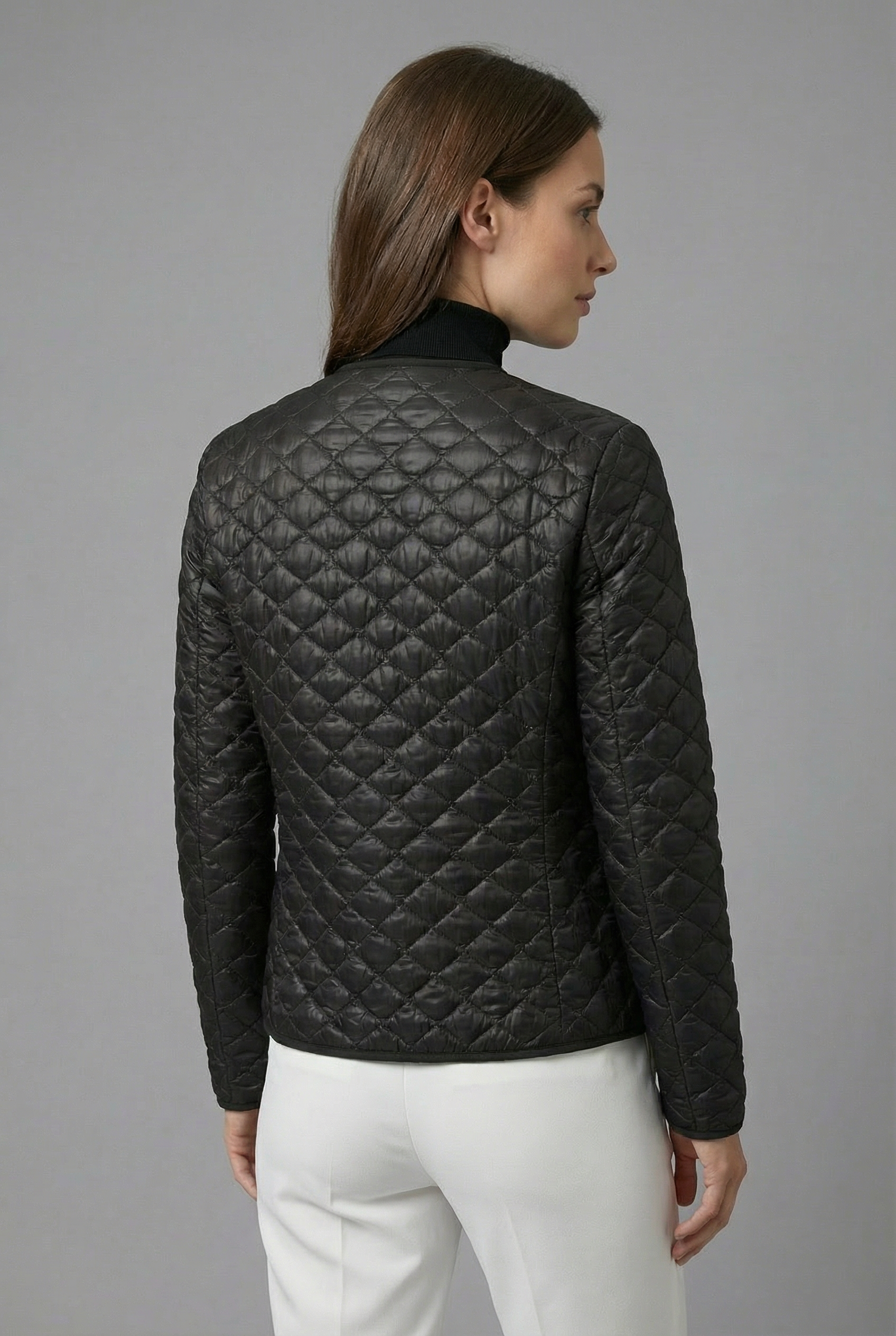 Women’s short Quilted Jacket – Lightweight Tailored Smart Casual Outerwear