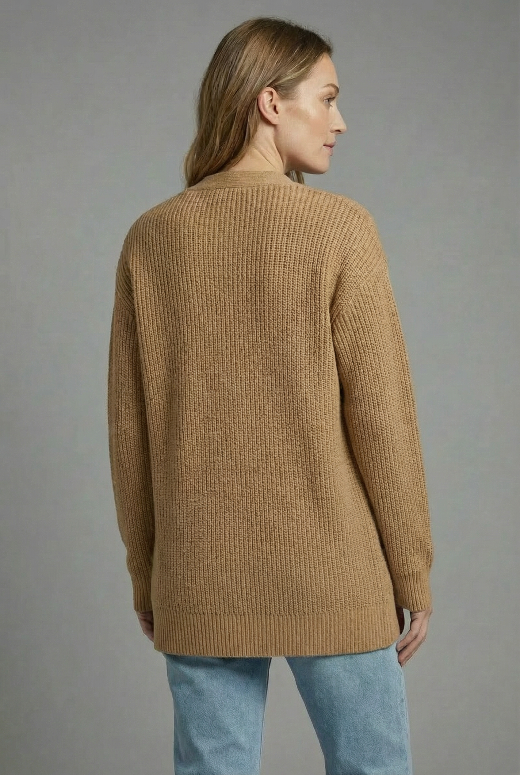 Women's Oversized Cashmere Style Cardigan – Soft Knit Layering Essential