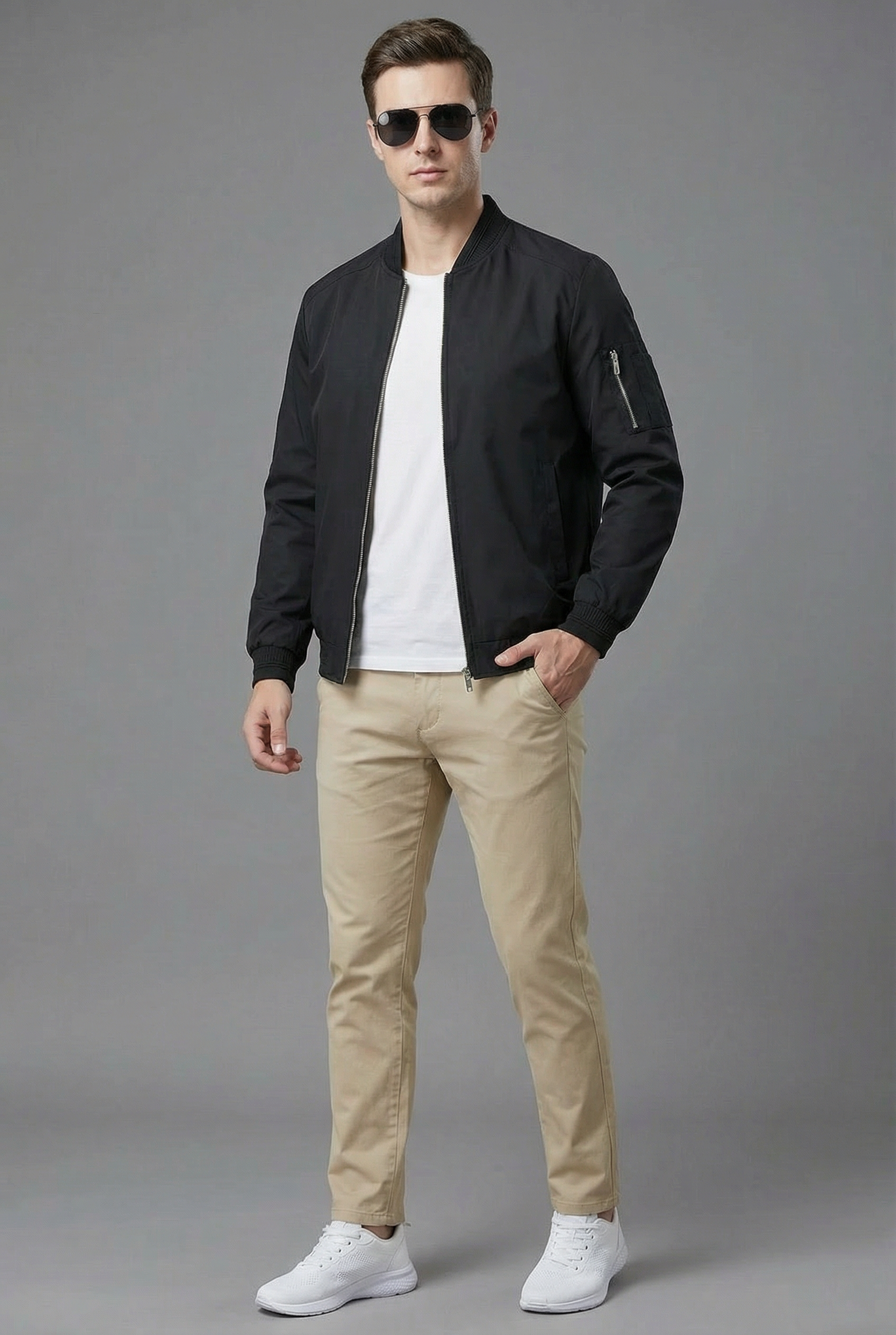 Men’s Spring Lightweight Jacket Bomber Baseball Collar