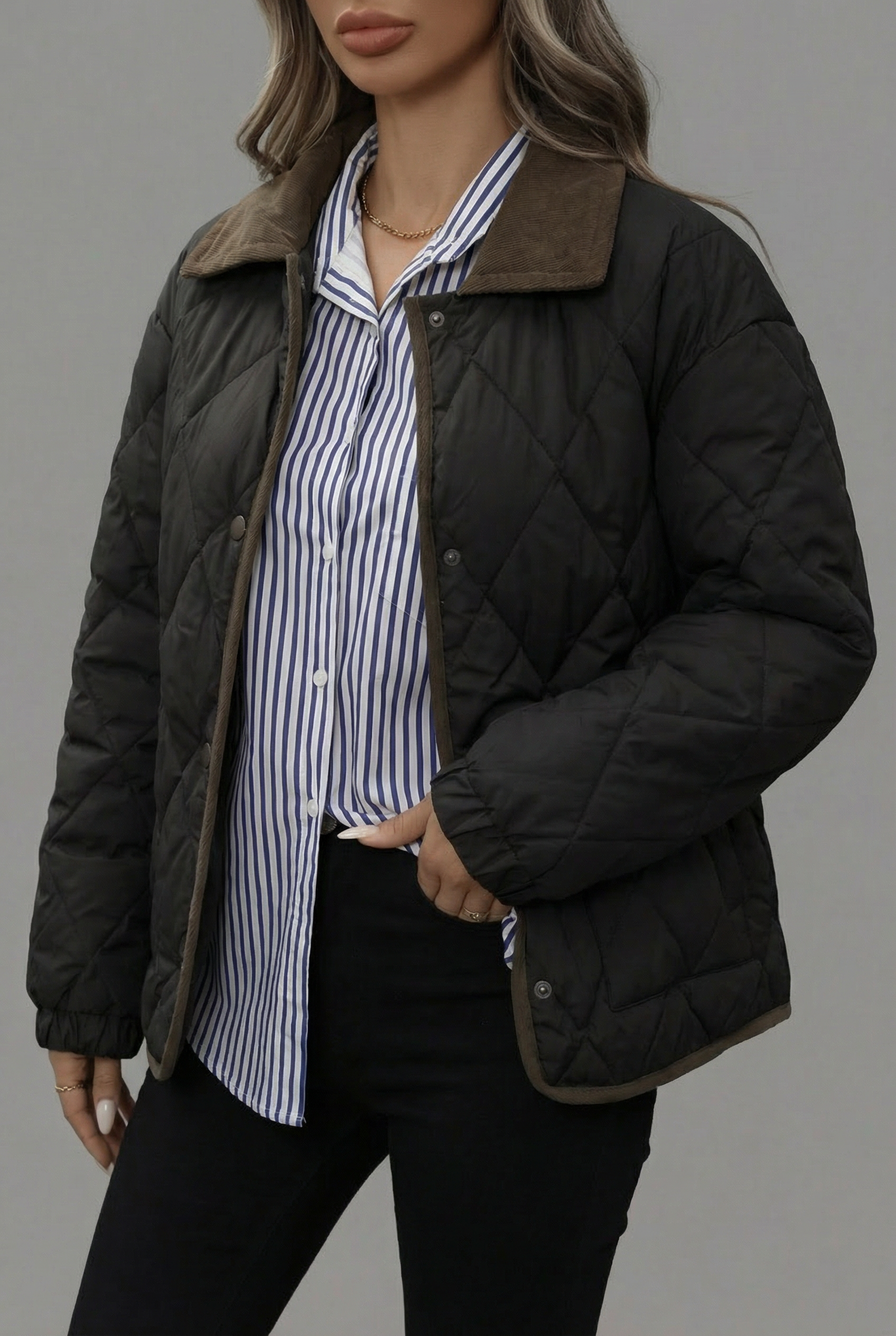 Women’s Lightweight Quilted Spring Jacket Casual Outerwear