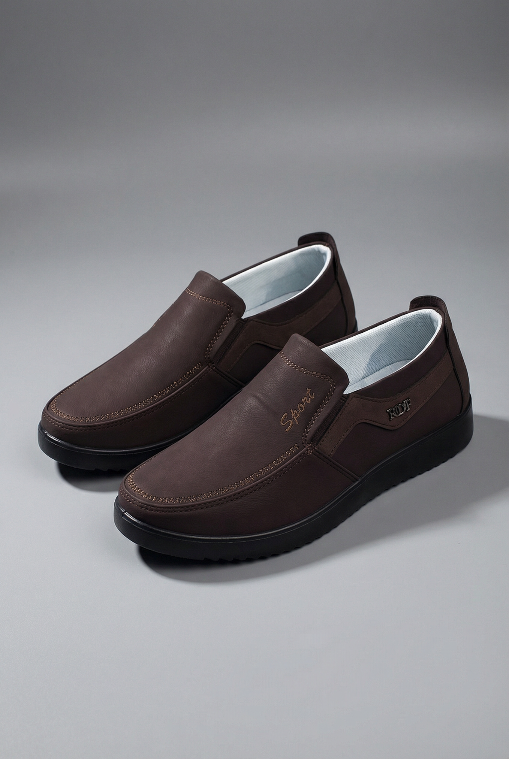Men’s Leather Style Slip On Casual Lightweight Shoes
