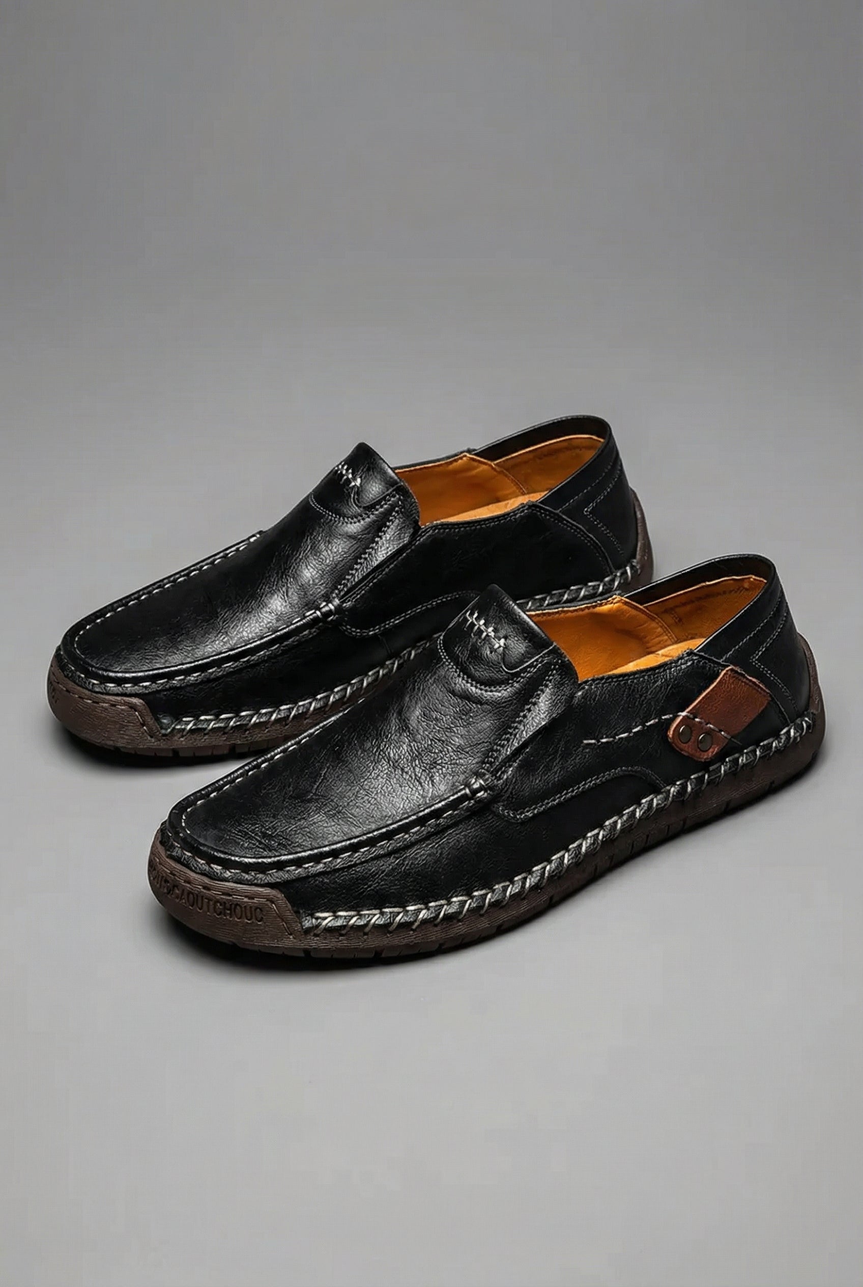 Men’s Leather Style Slip On Trainers Casual Walking Shoes