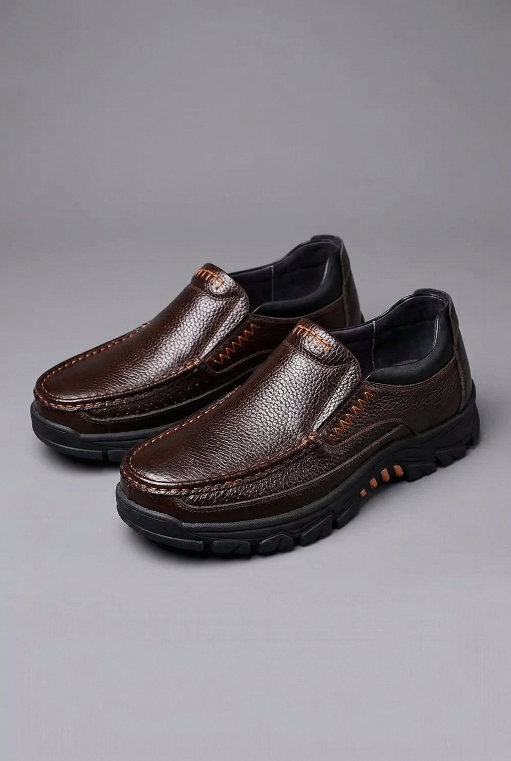 Men’s Leather Style Casual Business Thick-Sole Shoes