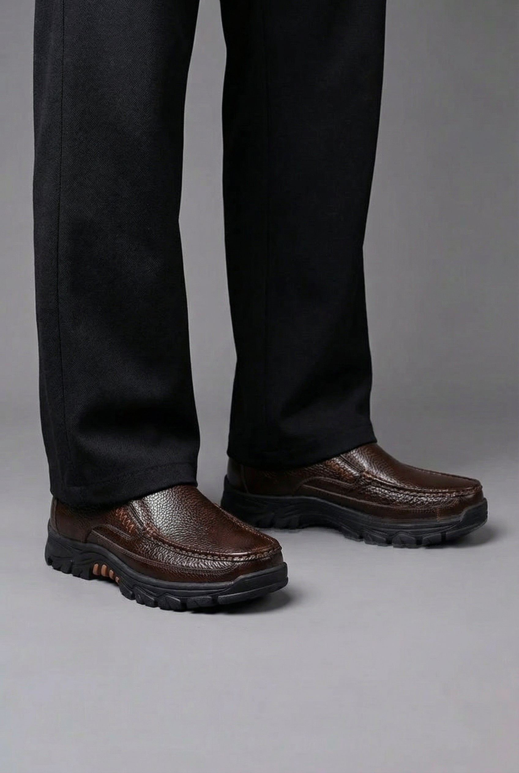 Men’s Leather Style Casual Business Thick-Sole Shoes