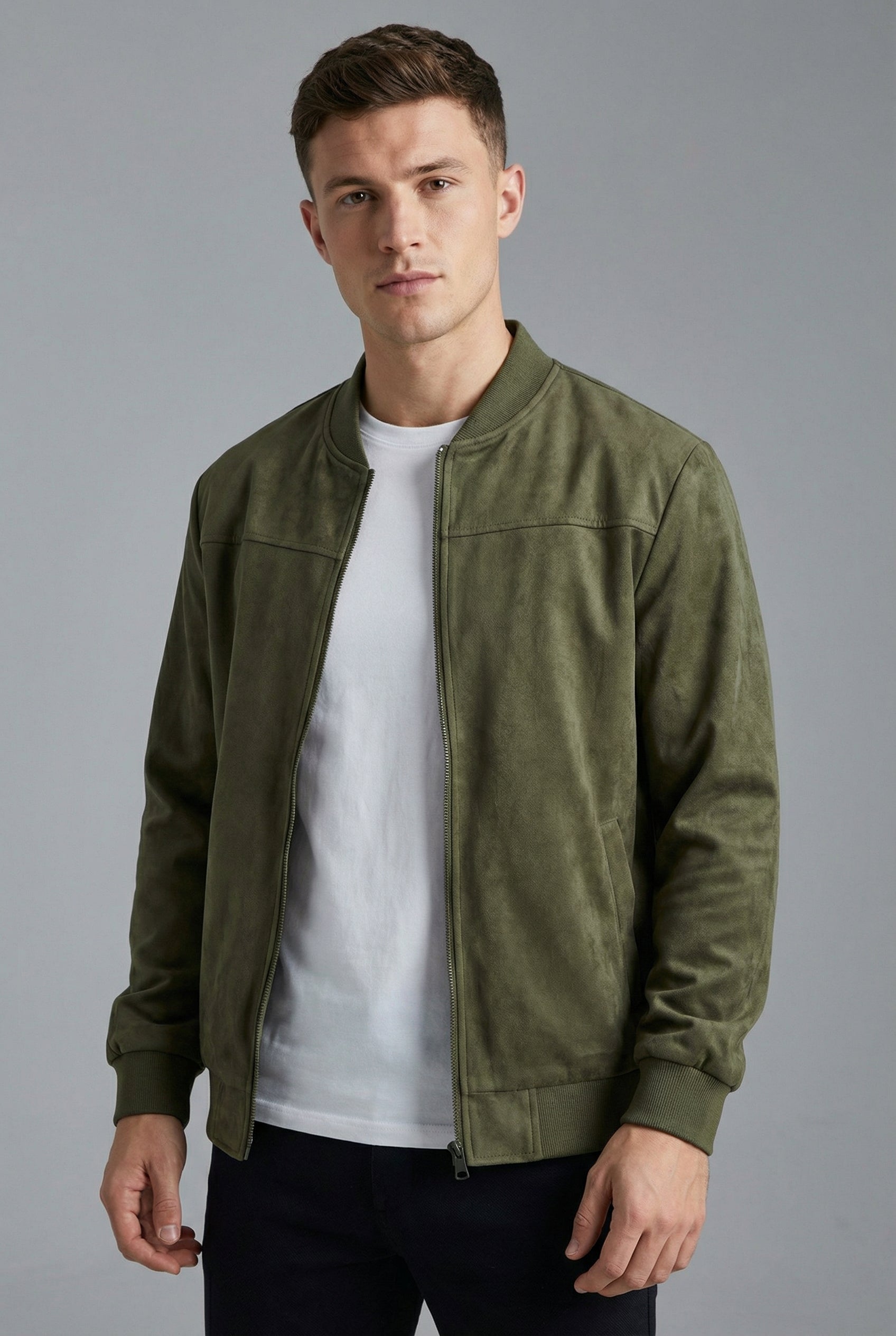 Men’s Lightweight Velvet-Style Zip-Up Old Money Style Jacket