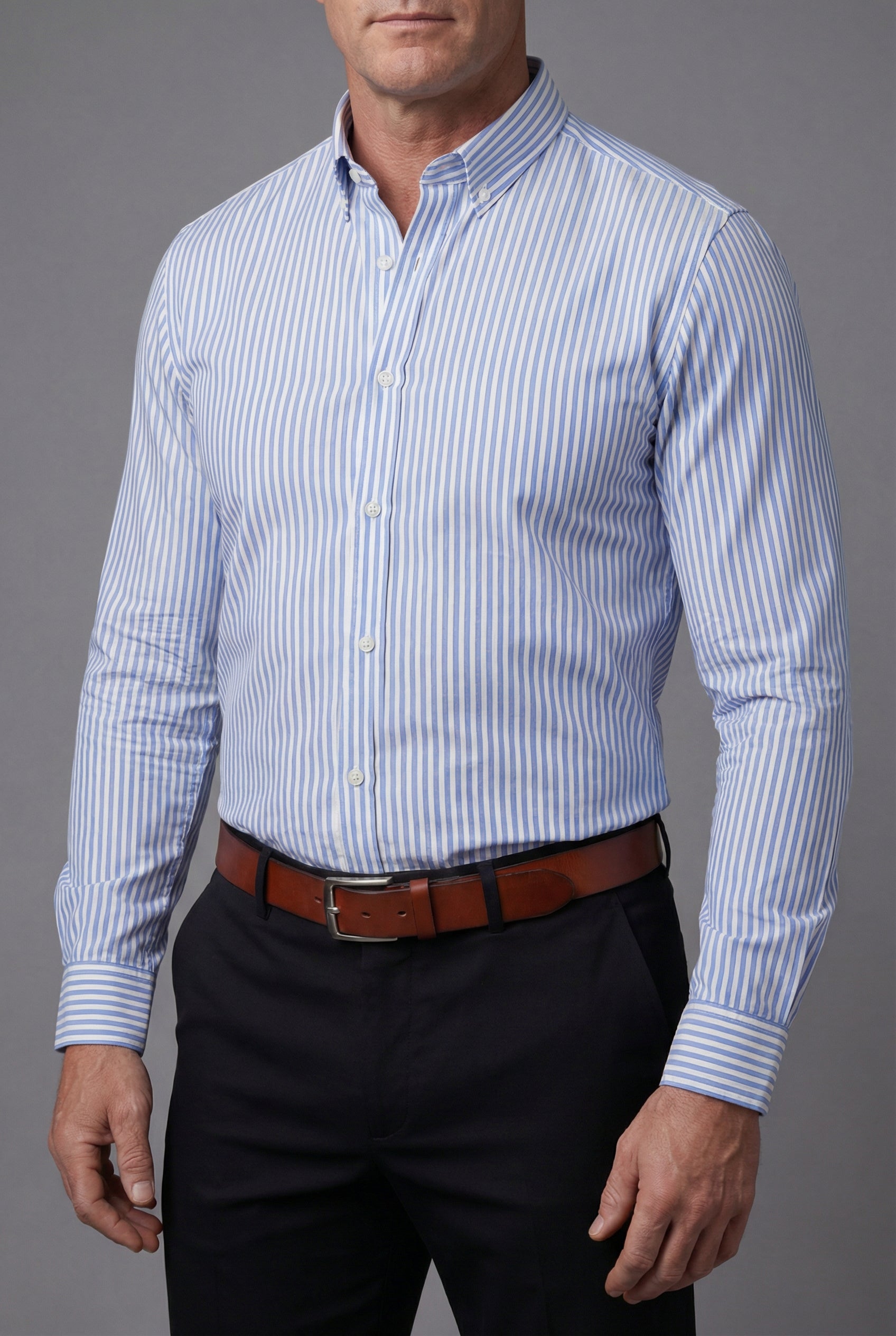 Men’s Vertical Stripe Overshirt – Lightweight Layer & Smart Casual Fit