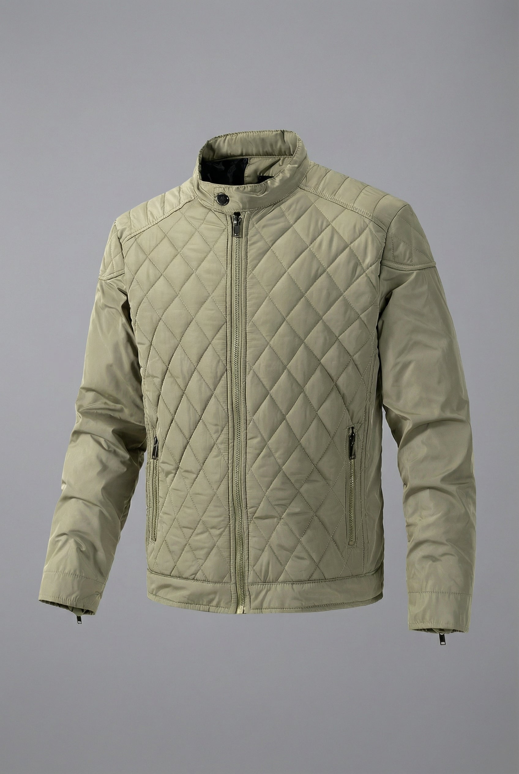 Men’s Lightweight Quilted Spring Jacket Stand Collar