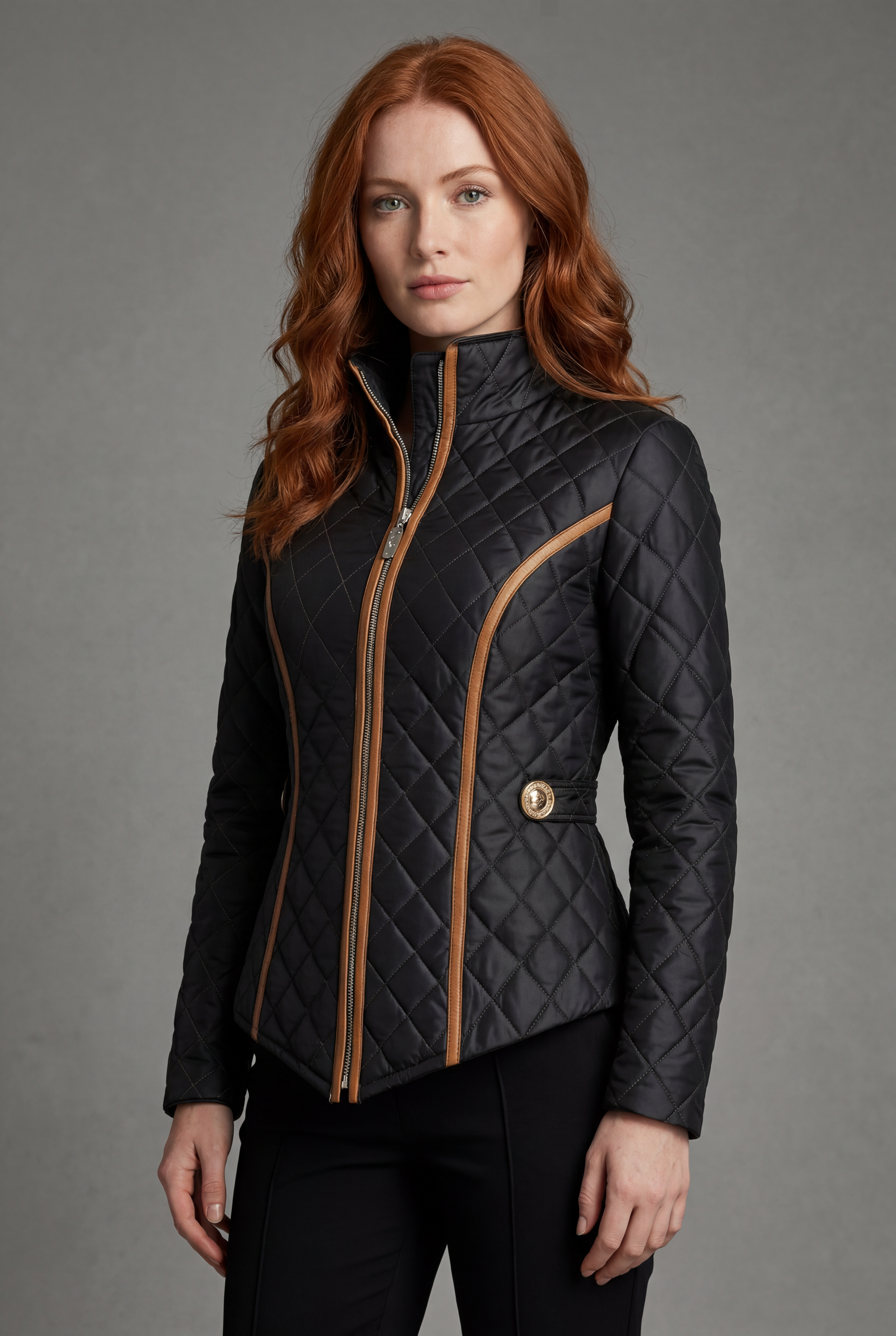 Women’s equestrian jacket Black Lightweight Quilted