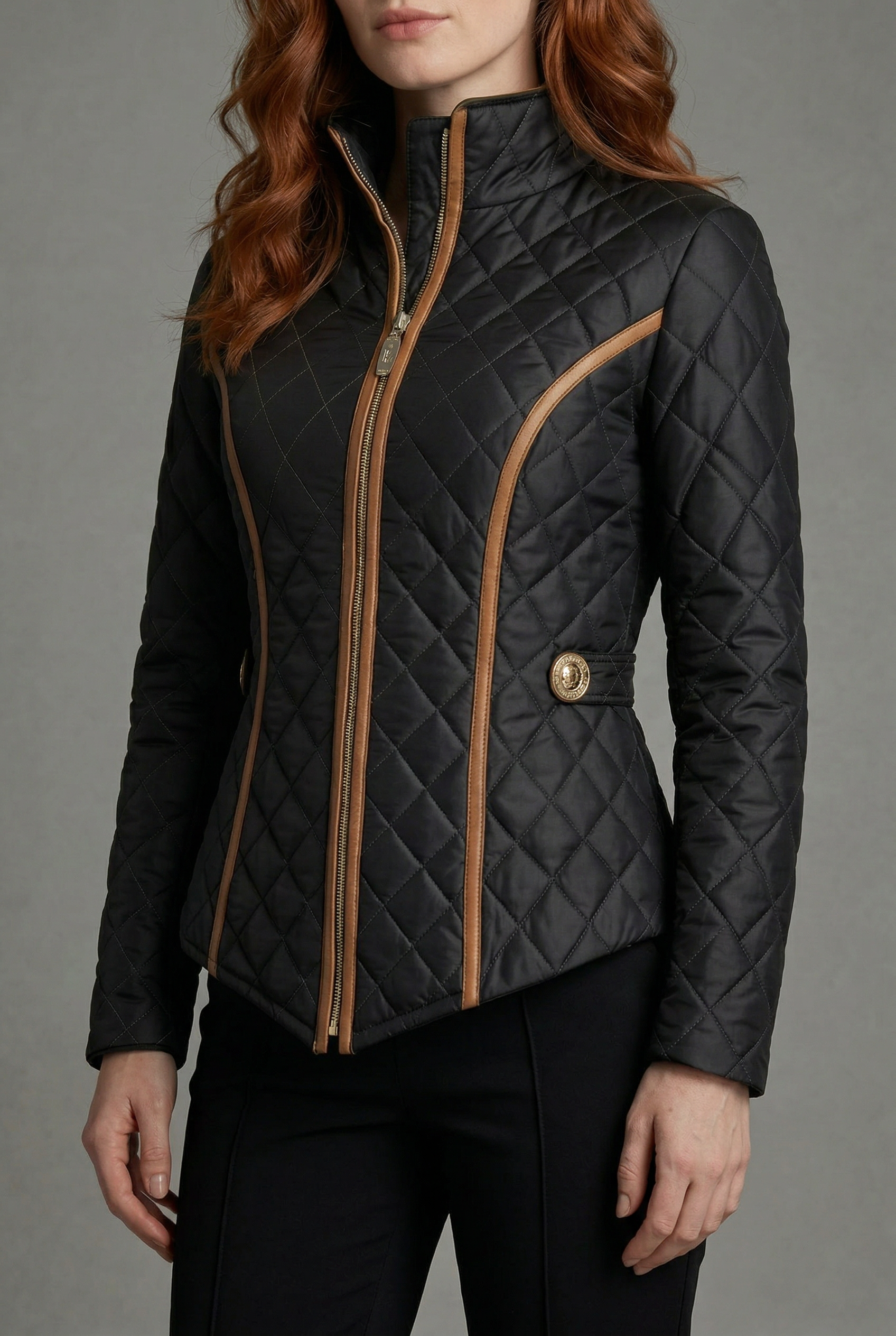 Women’s equestrian jacket Black Lightweight Quilted