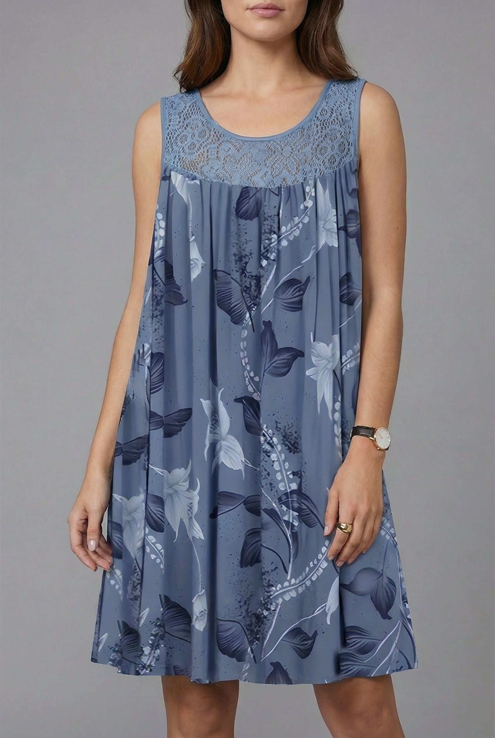 Women’s Floral Comfortable loose Knee-length Dress