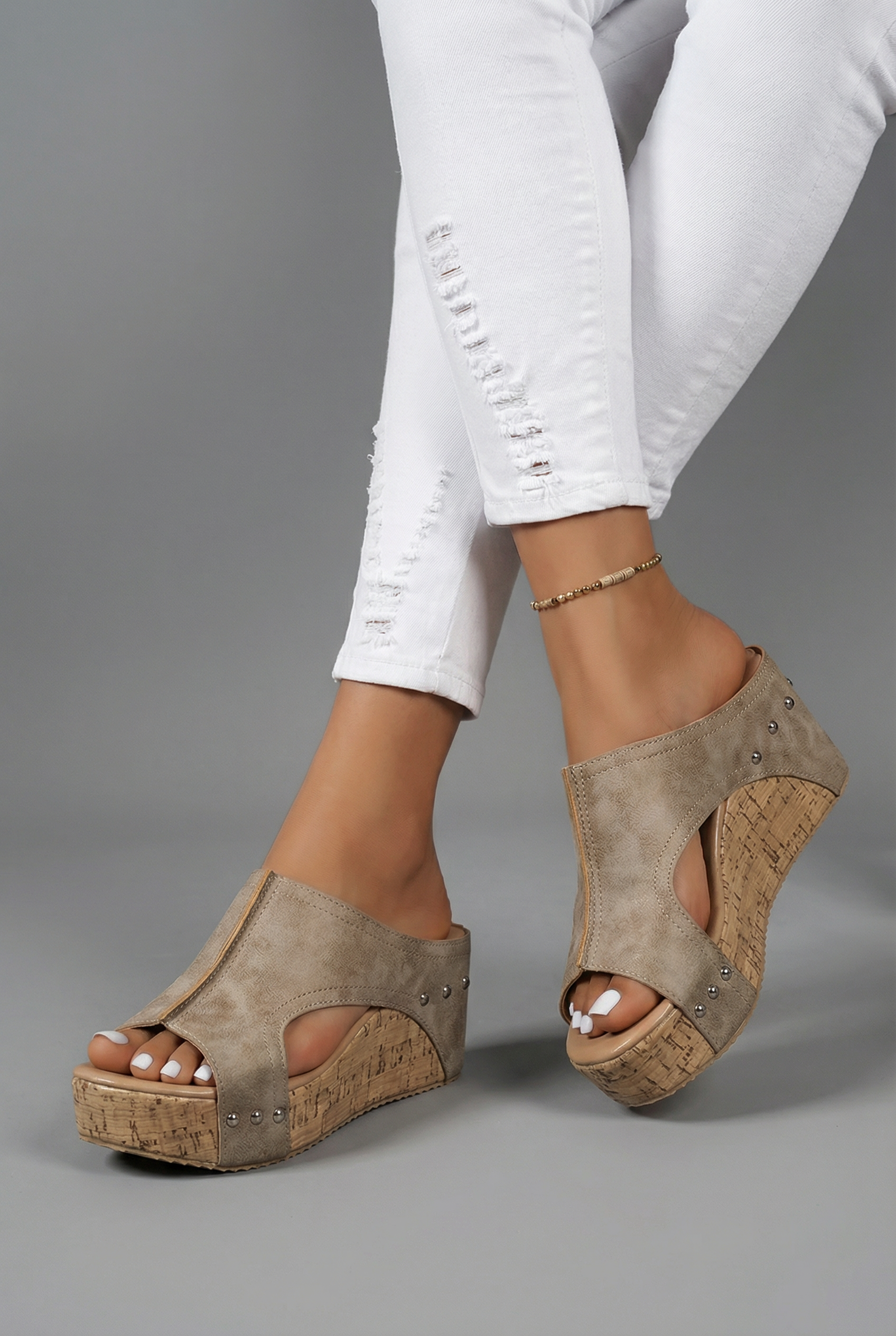 Women’s Elegant Retro Platform Wedge Sandals Slip On Open Toe