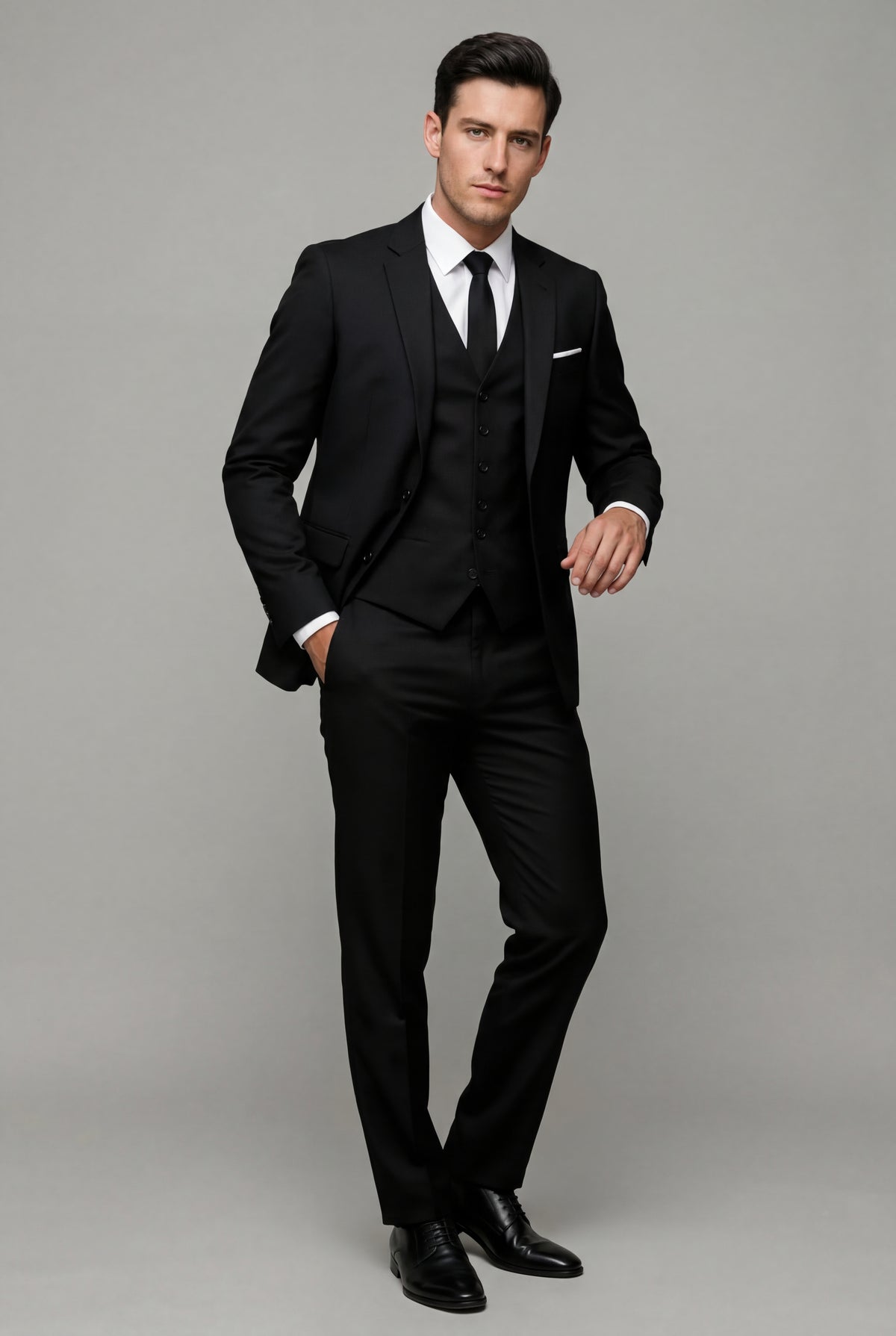Men’s 3-Piece Slim Fit Suit – Tailored Single Breasted Formal Set