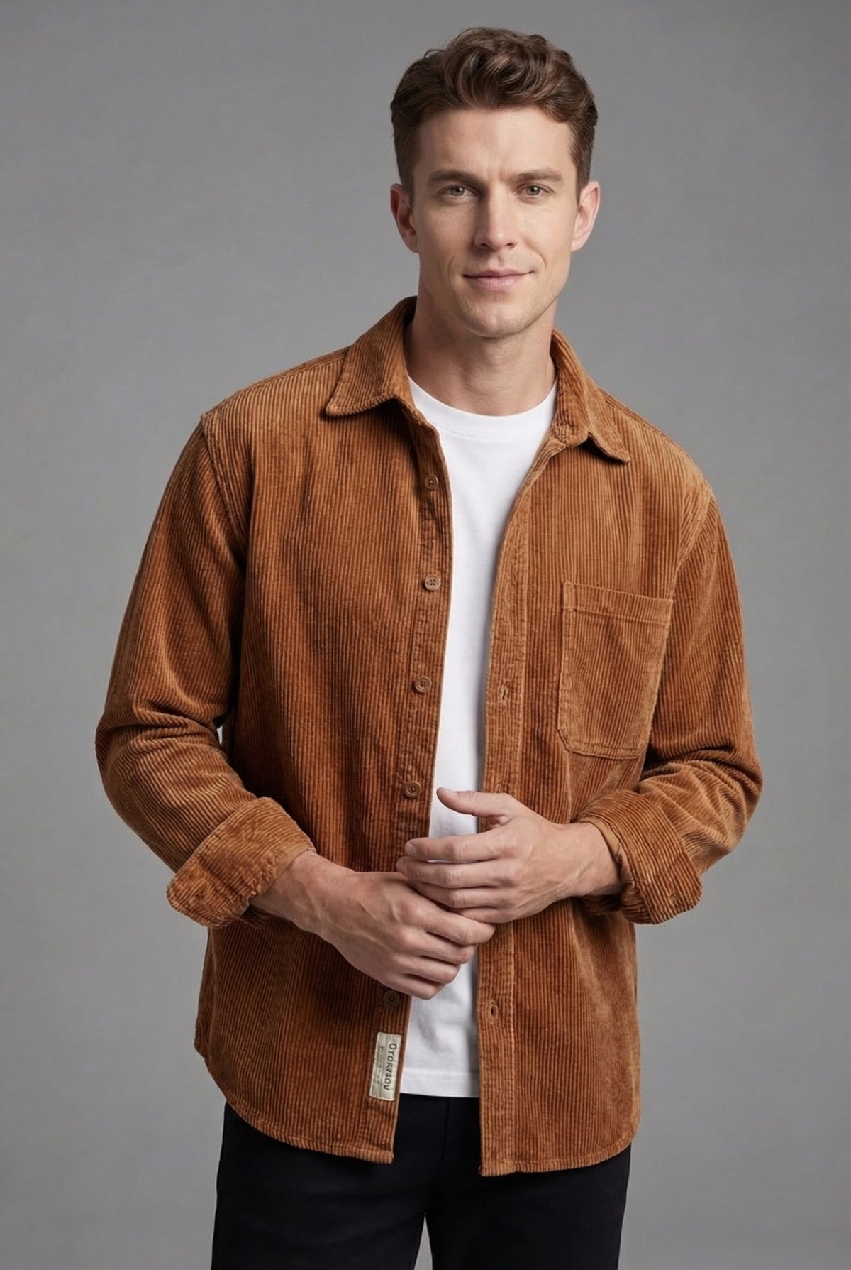 Men's Corduroy Overshirt – Textured Finish, Reinforced Seams & Easy Layering