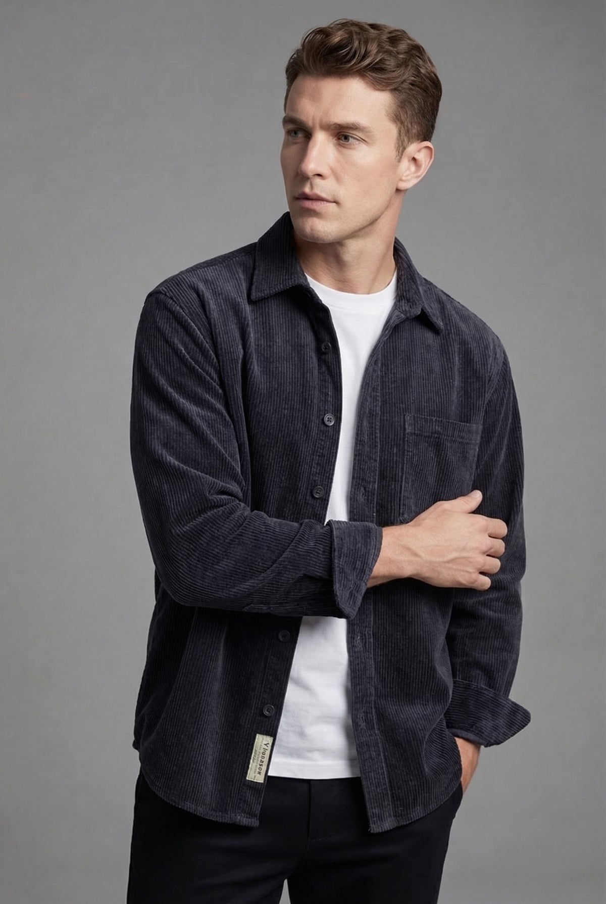 Men's Corduroy Overshirt – Textured Finish, Reinforced Seams & Easy Layering