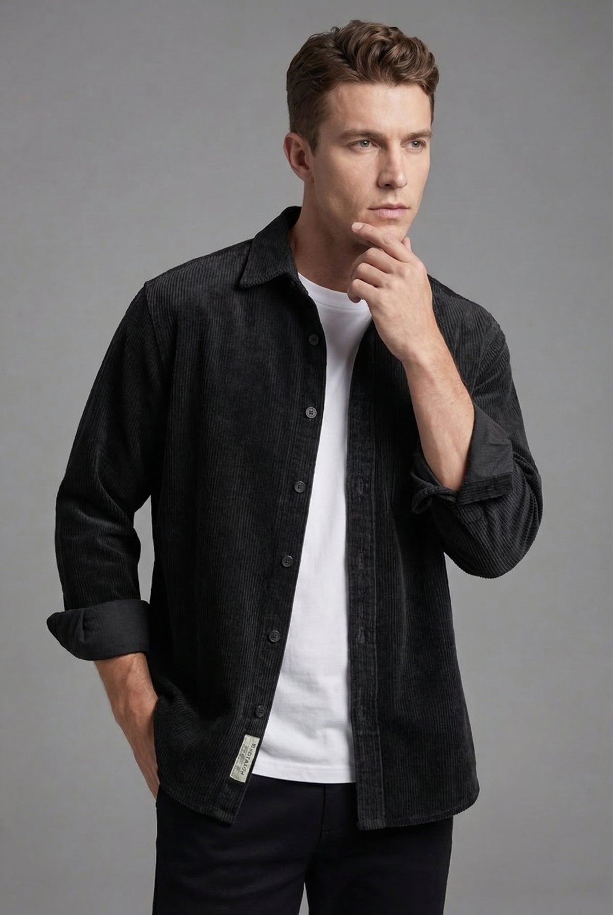 Men's Corduroy Overshirt – Textured Finish, Reinforced Seams & Easy Layering