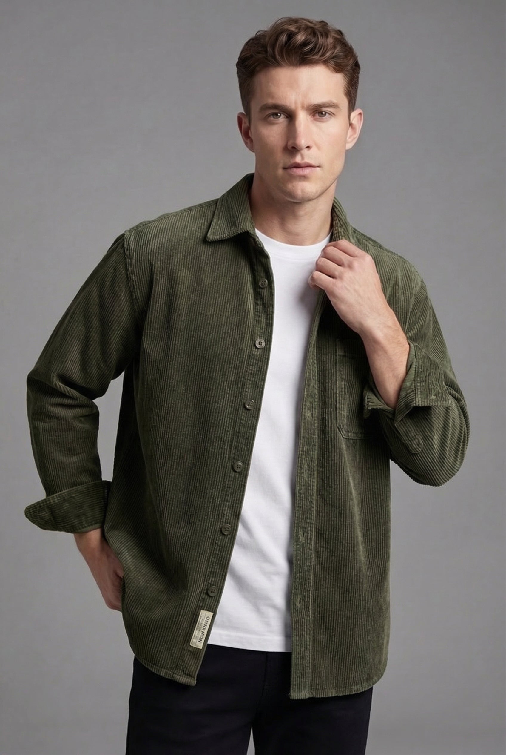 Men's Corduroy Overshirt – Textured Finish, Reinforced Seams & Easy Layering