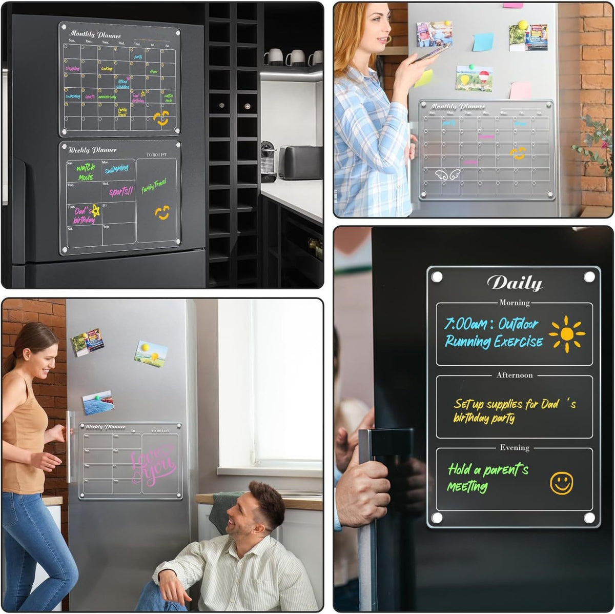 Acrylic Magnetic Dry Erase Fridge Calendar Planner