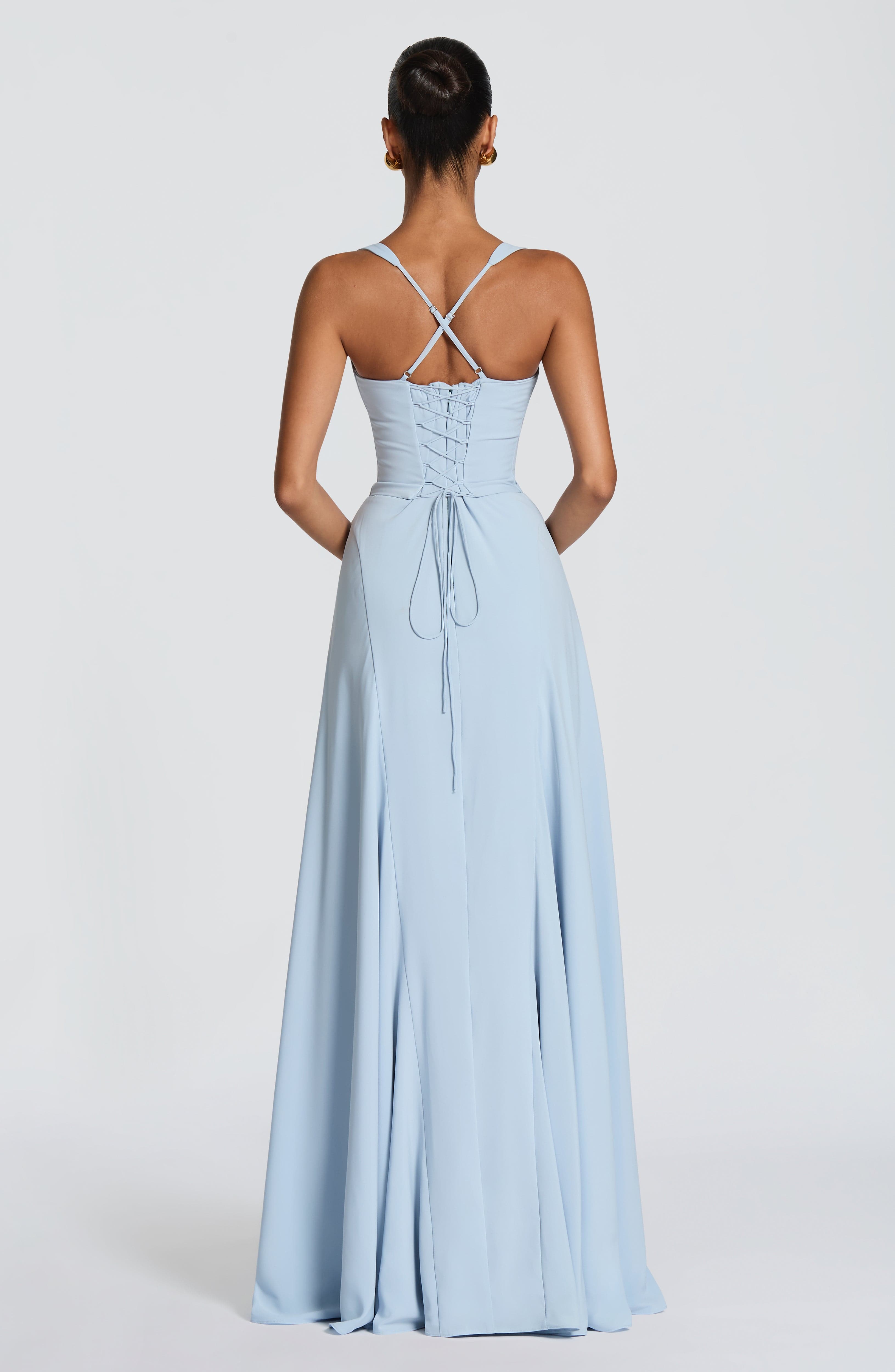 Corset Bodice A Line Flared Prom Maxi Dress